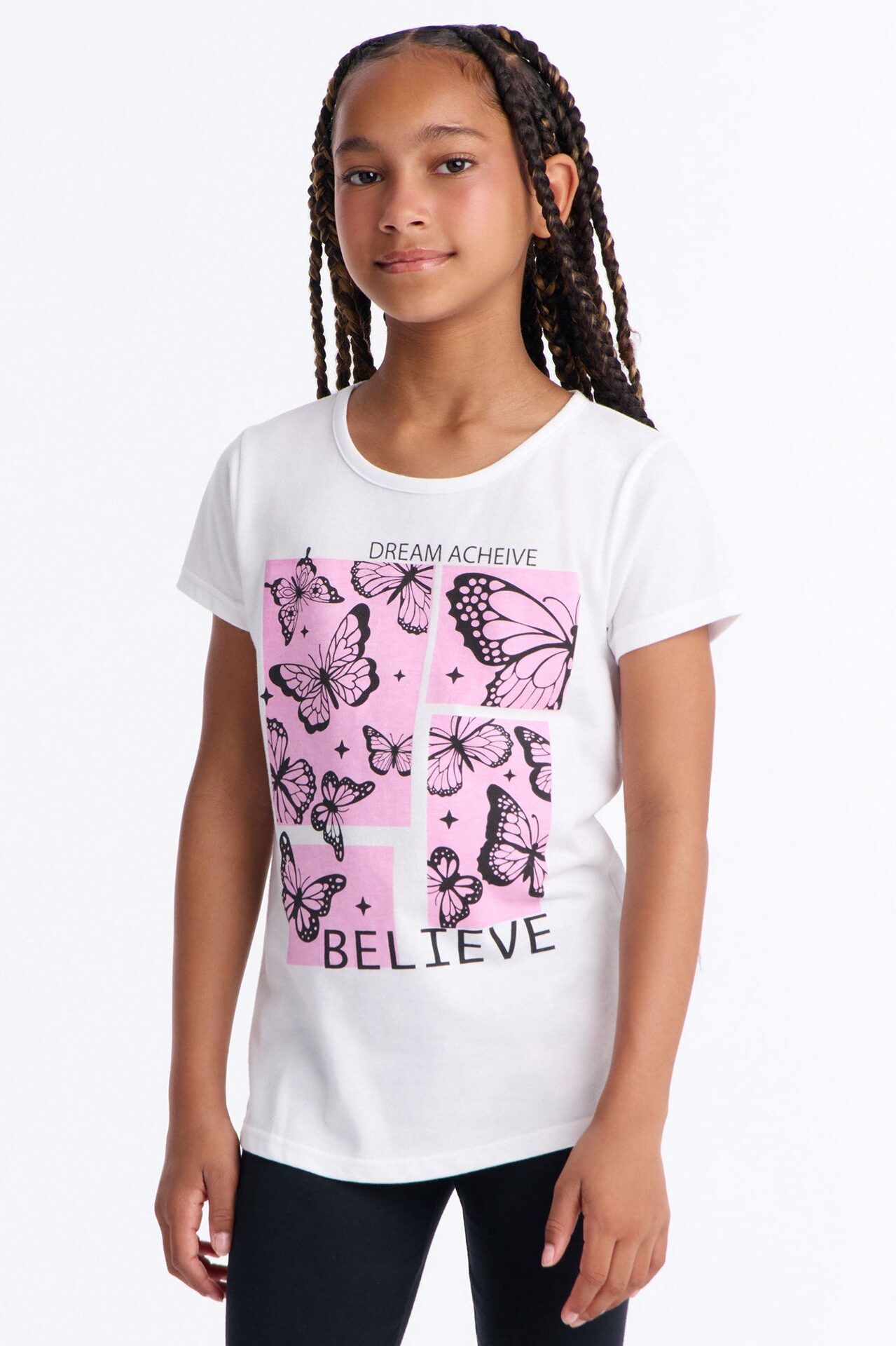 Mini Believe In Your Dreams Bike Short Set - White/Black