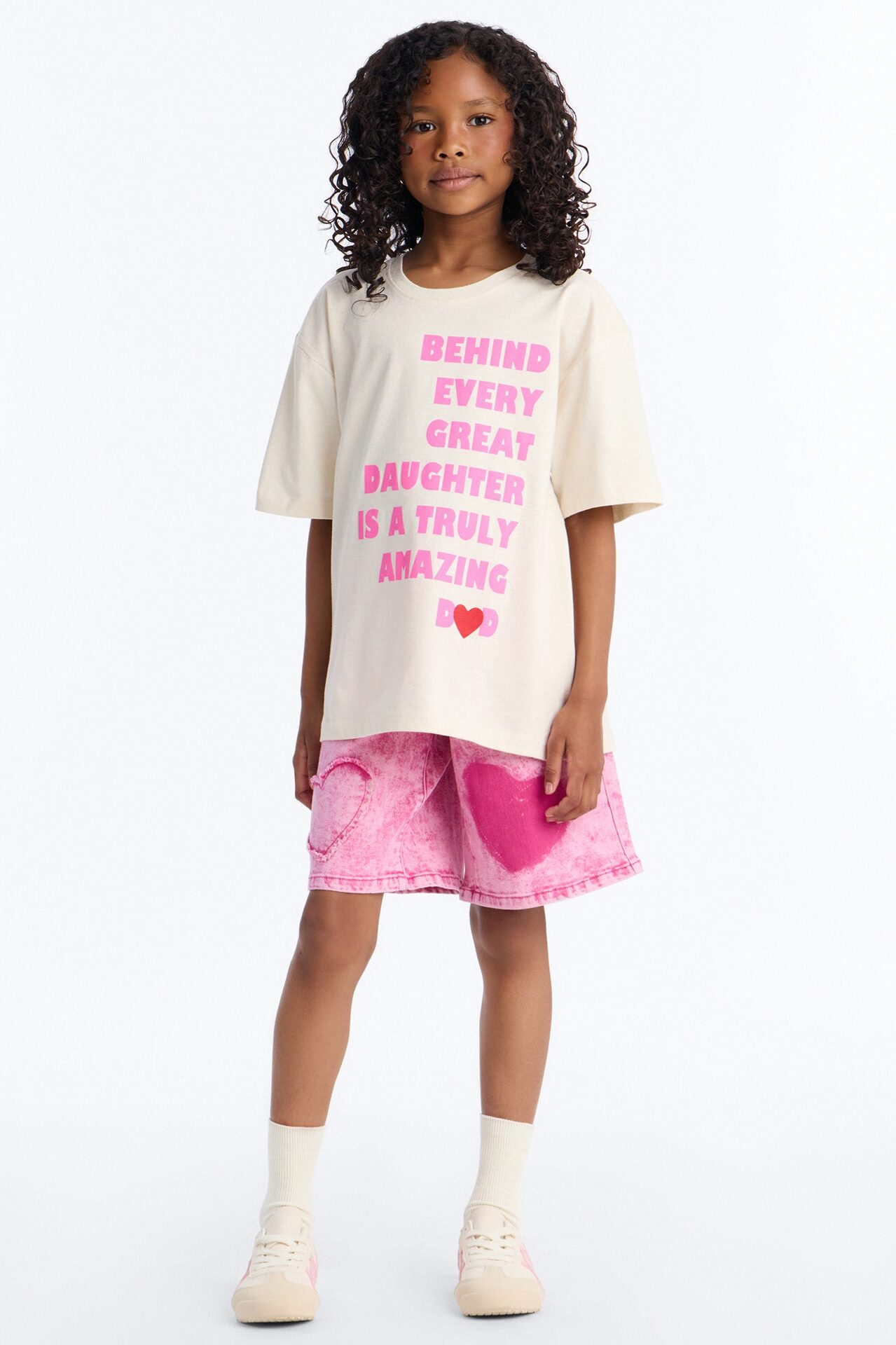 Mini Behind Every Great Daughter Short Sleeve Tee - Natural
