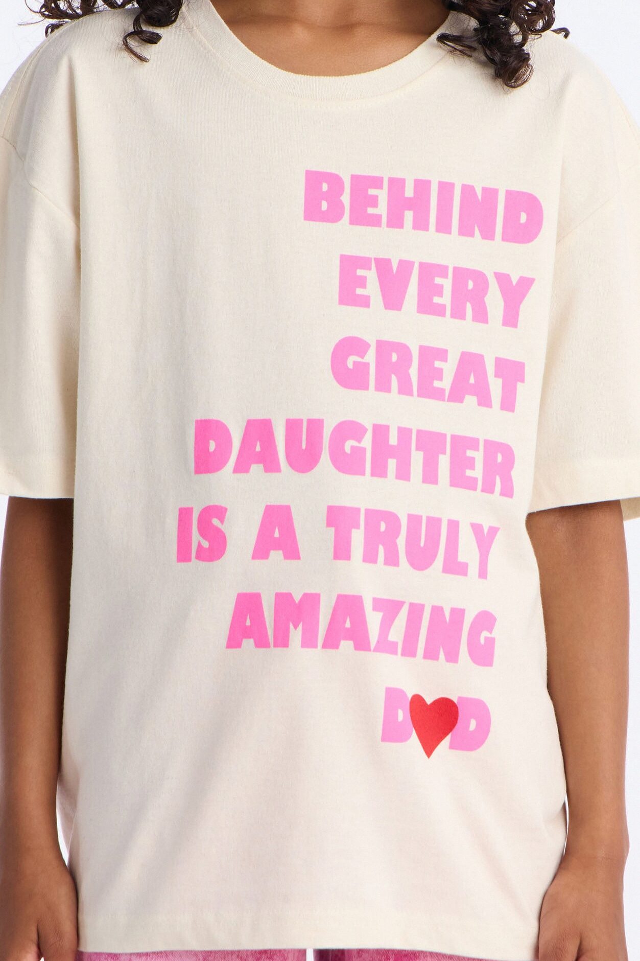 Mini Behind Every Great Daughter Short Sleeve Tee - Natural