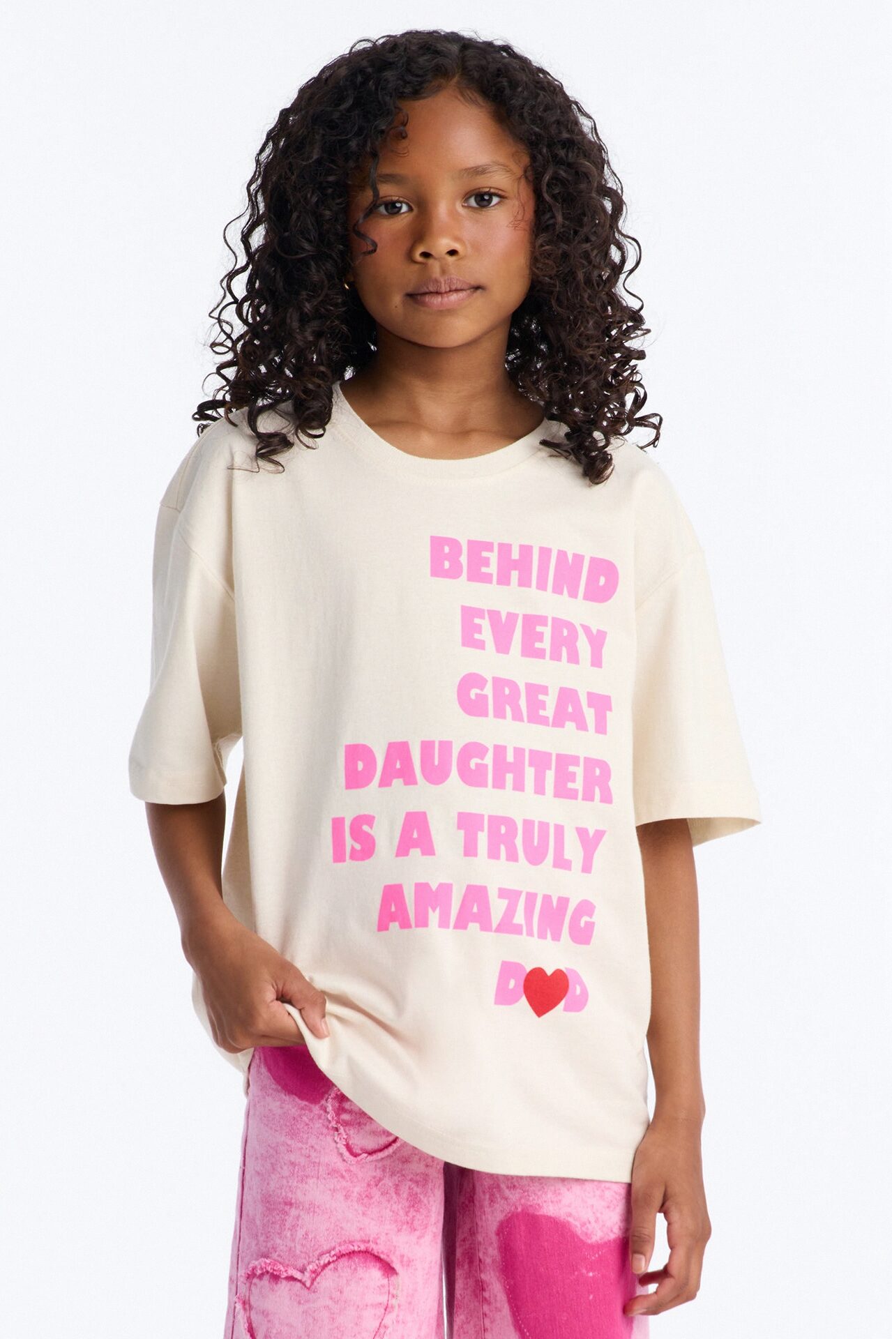 Mini Behind Every Great Daughter Short Sleeve Tee - Natural