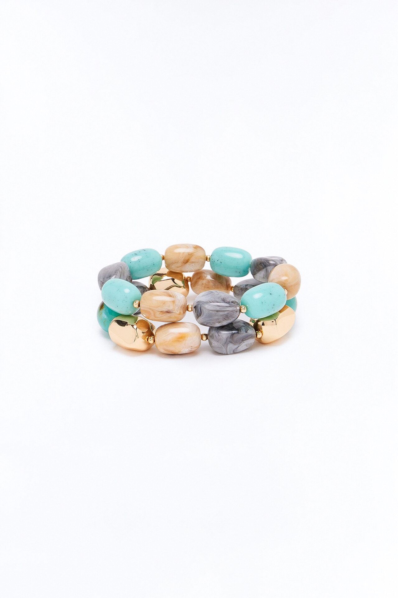 Unwind Tropics 2 Piece Bracelet Set - Gold/Blue