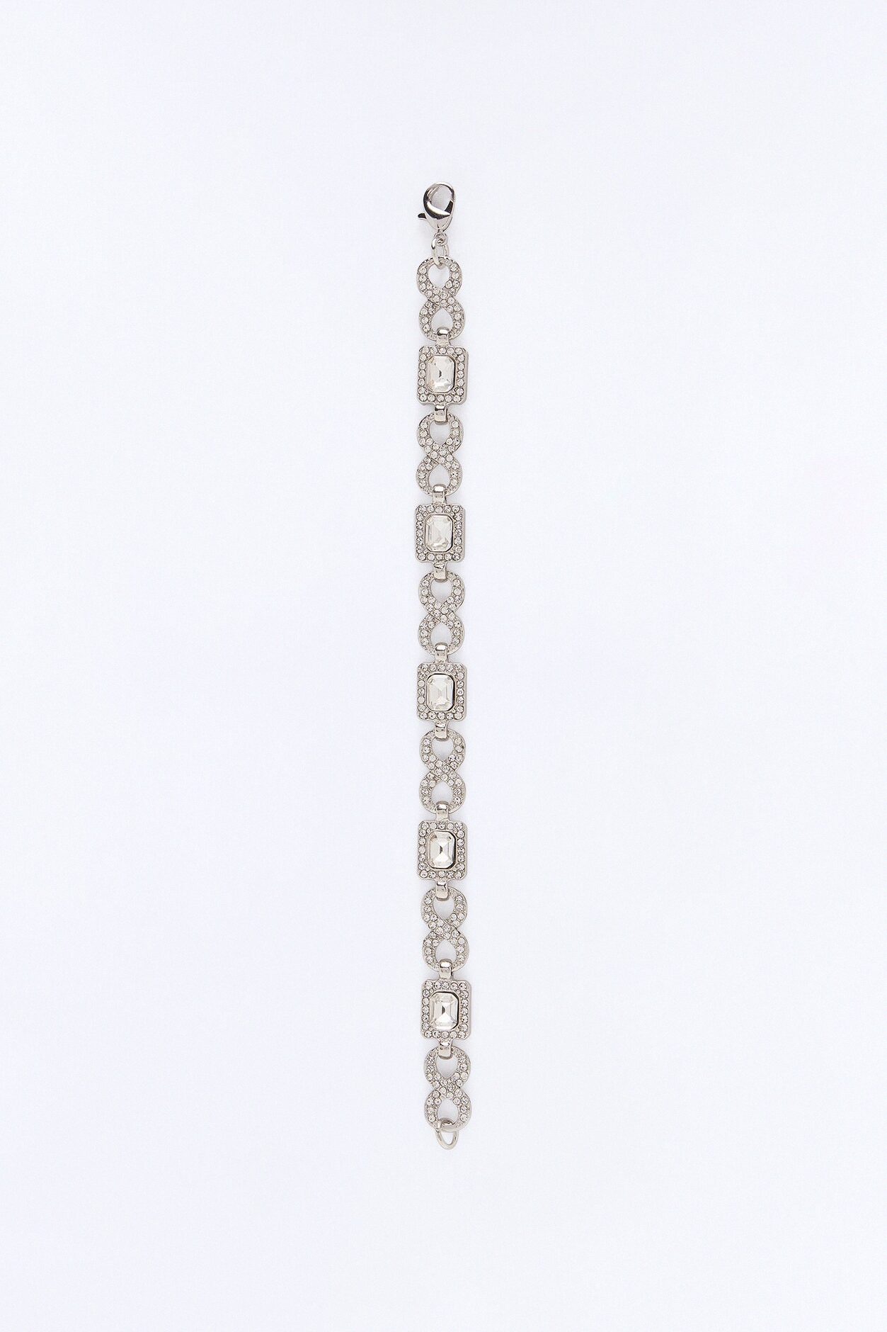 Iced Infinite Cluster Link Bracelet - Silver