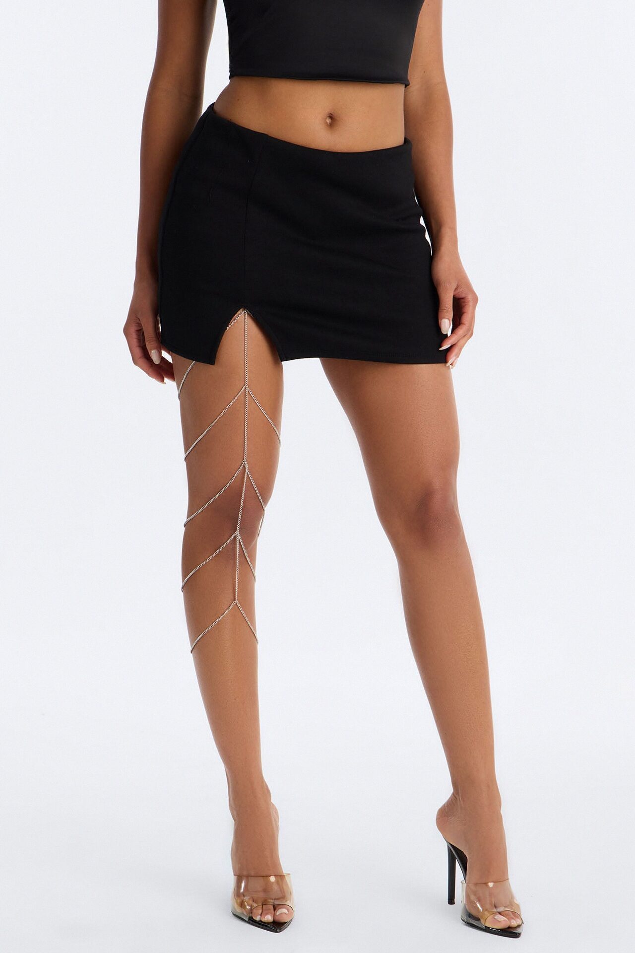 Night Wave Thigh Chain - Silver