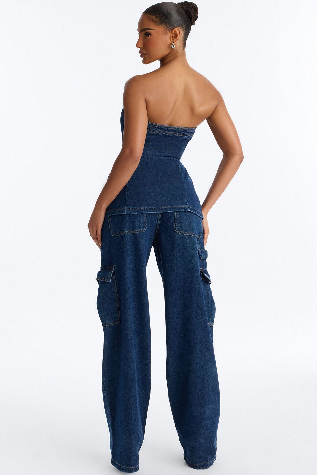 Kenny Denim Strapless Pant Set - Denim