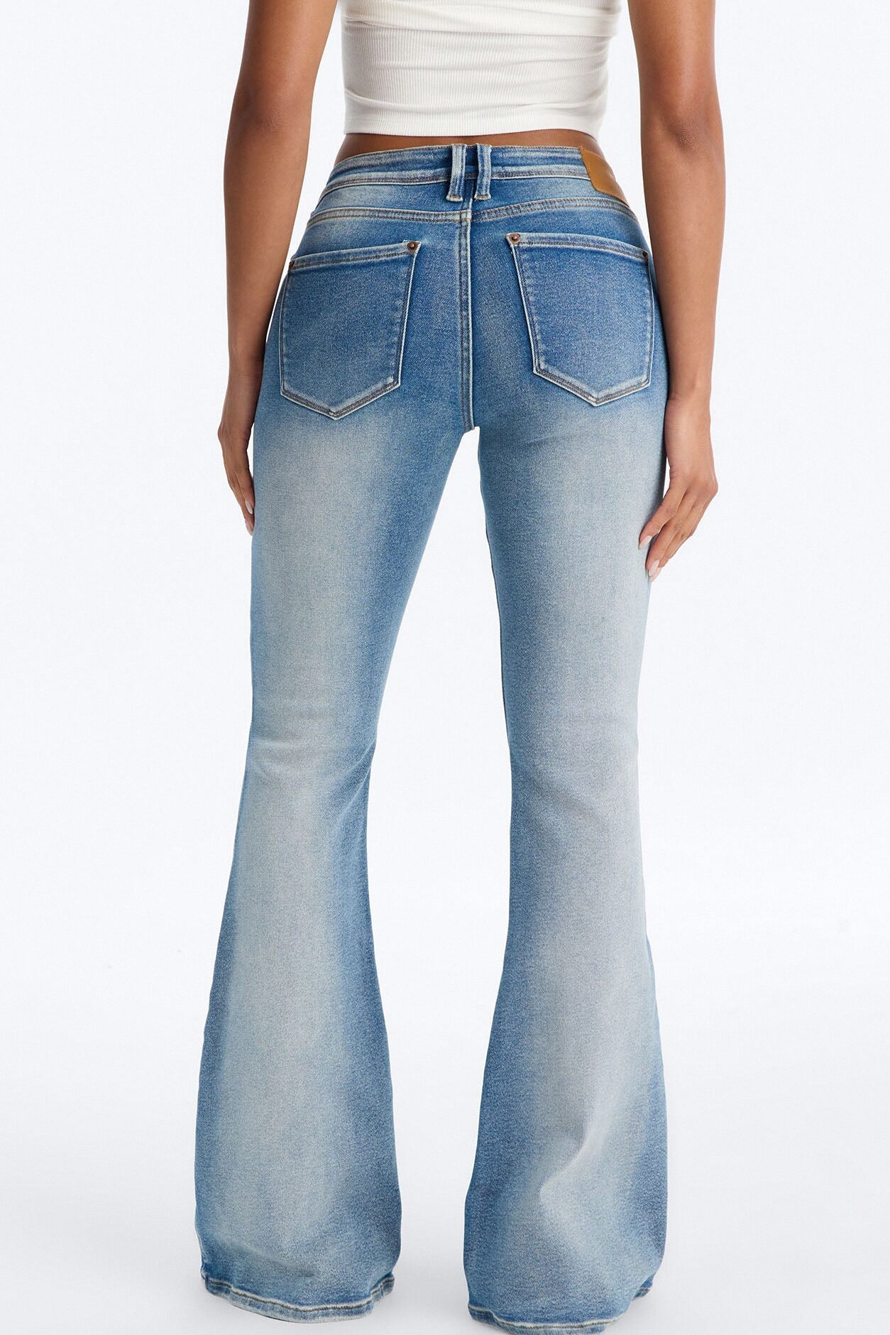 As I Do Low Rise Stretch Flare Jeans - Medium Wash