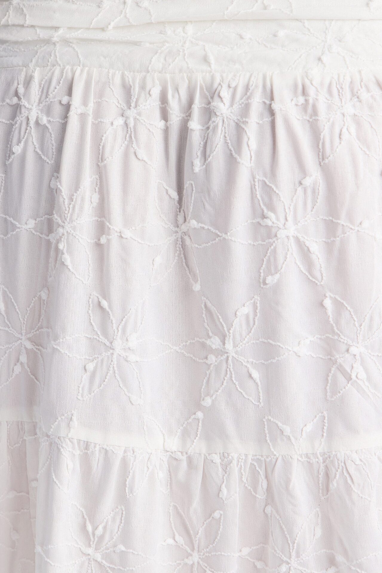 Maisie Floral Embroidered Maxi Skirt - White