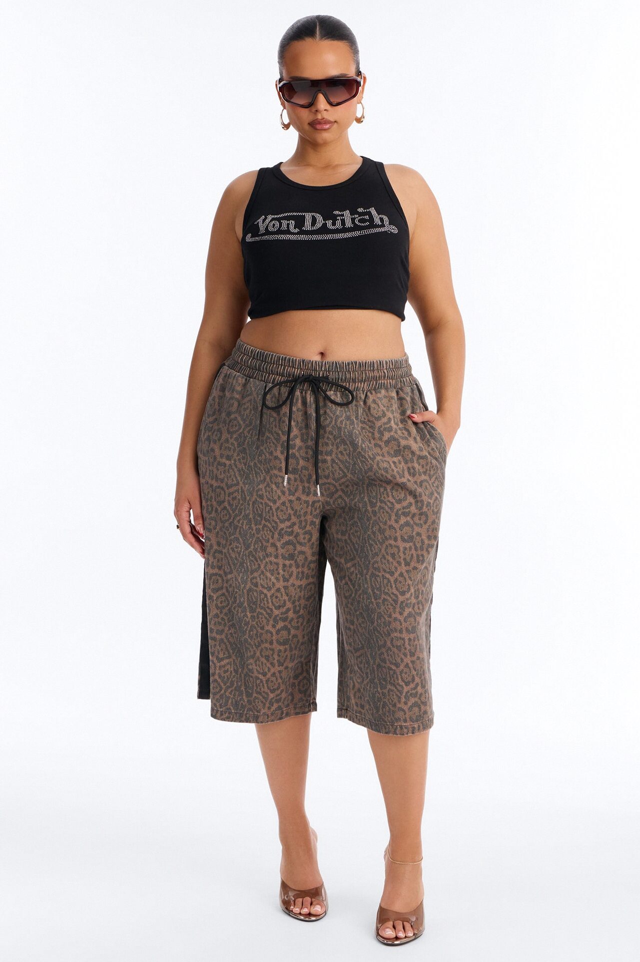 Have My Word Leopard Twill Bermuda Short - Dark/Combo