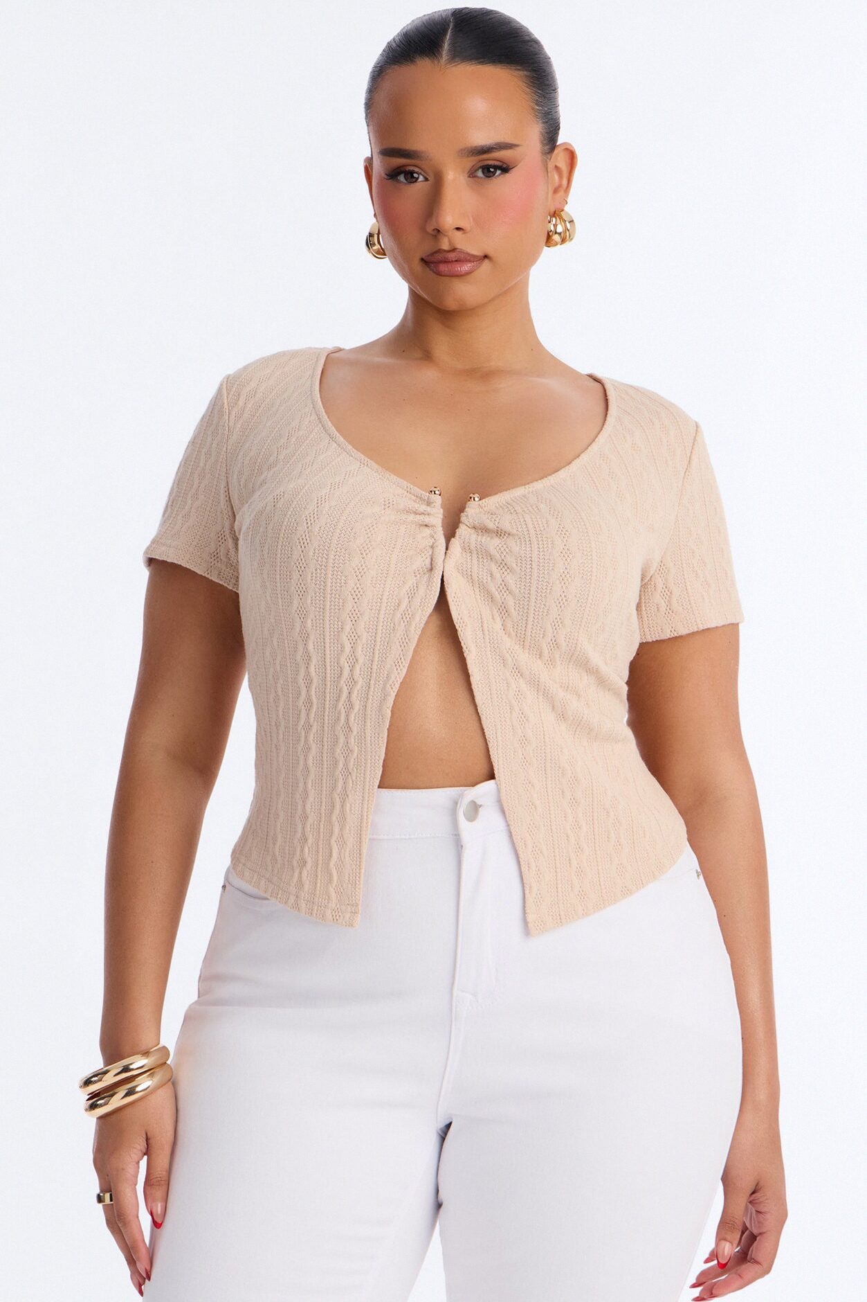 Mia Short Sleeve Top - Ivory