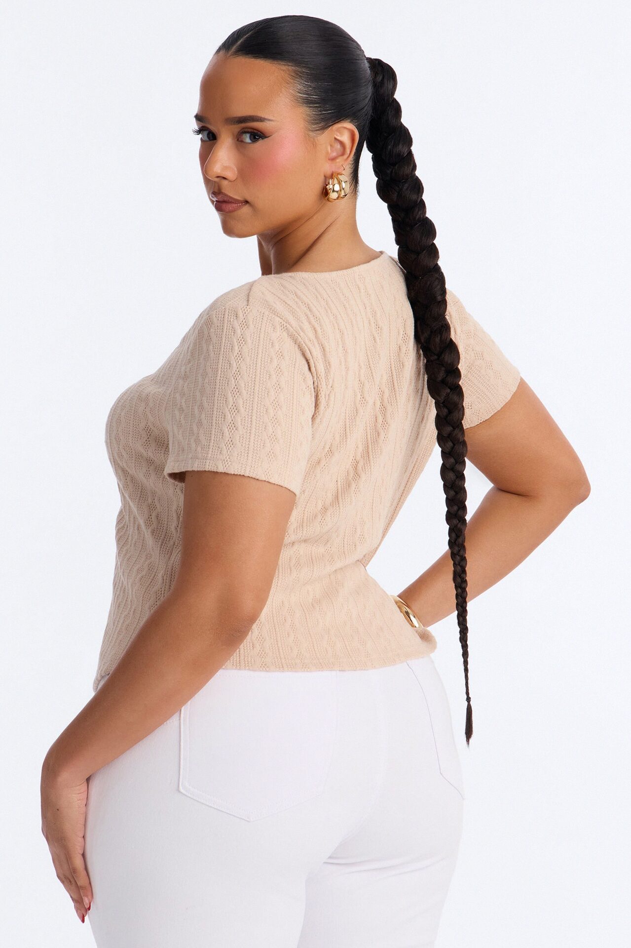 Mia Short Sleeve Top - Ivory
