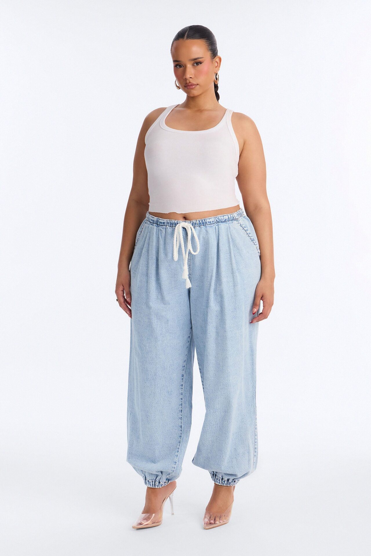 Bahama Babe Low Waist Pull On Jeans - Light Wash