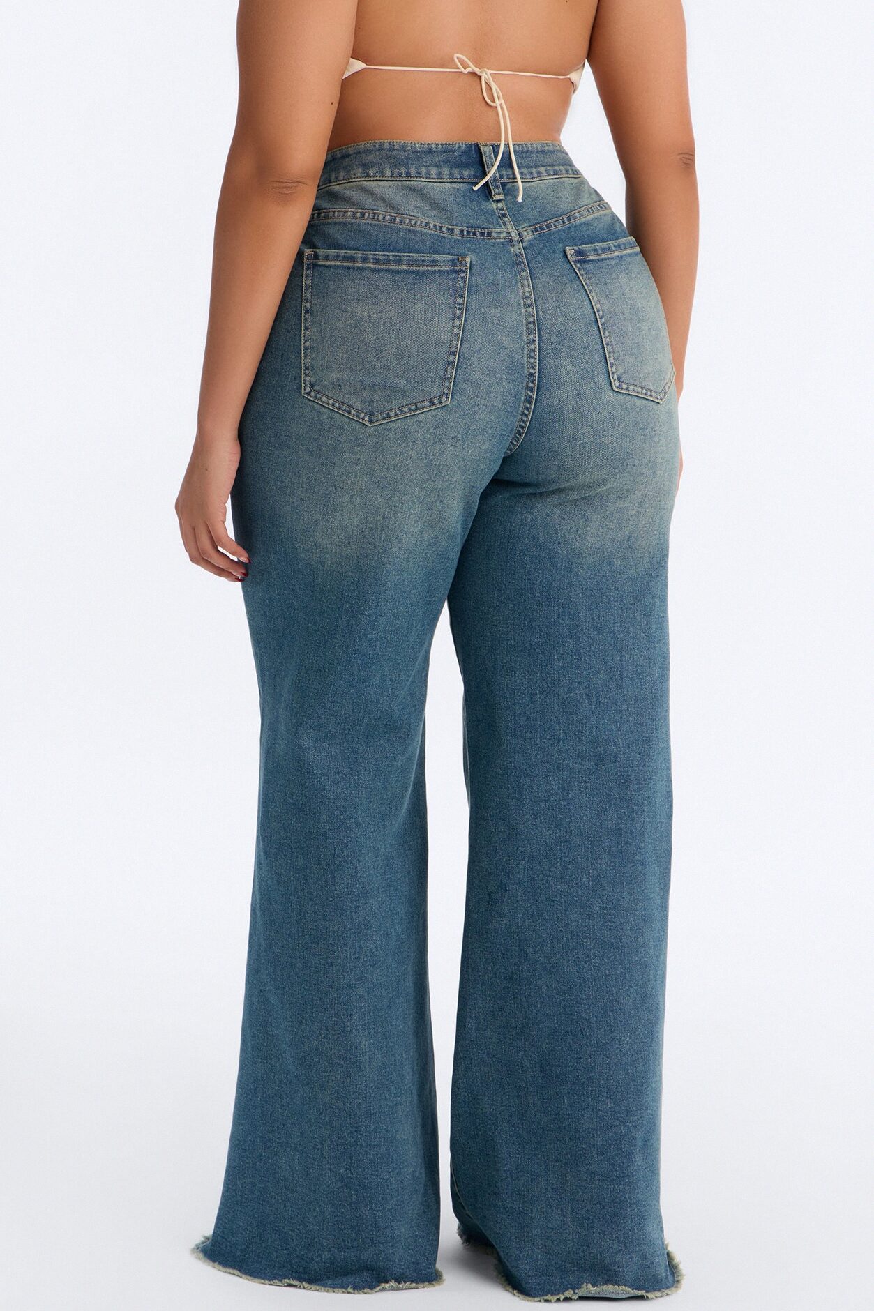 City Girl Stretch Wide Leg Jeans - Vintage Wash