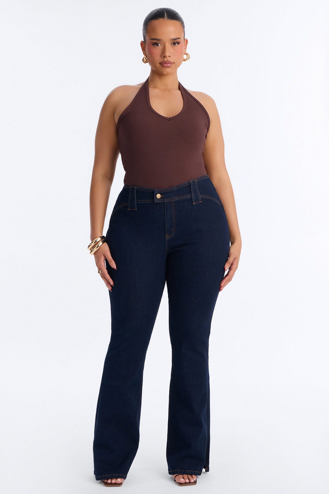 Hit It Compression Stretch Bootcut Jeans - Dark Wash