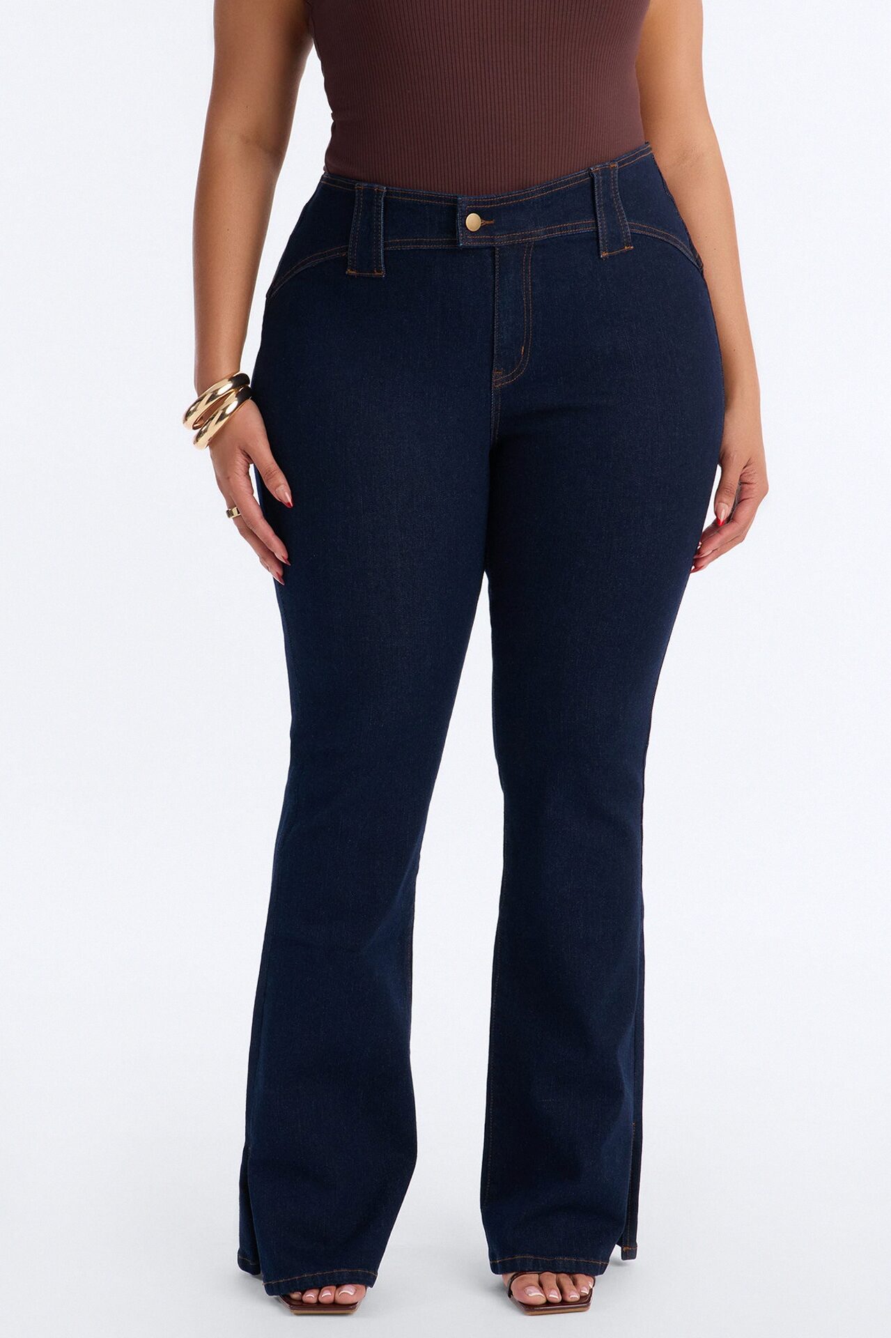 Hit It Compression Stretch Bootcut Jeans - Dark Wash