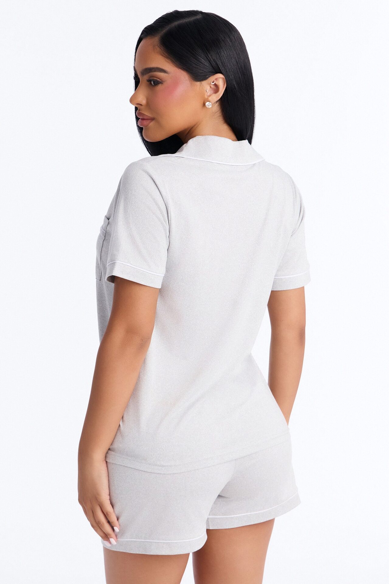 Ready For Bed PJ Short Set - Heather Grey