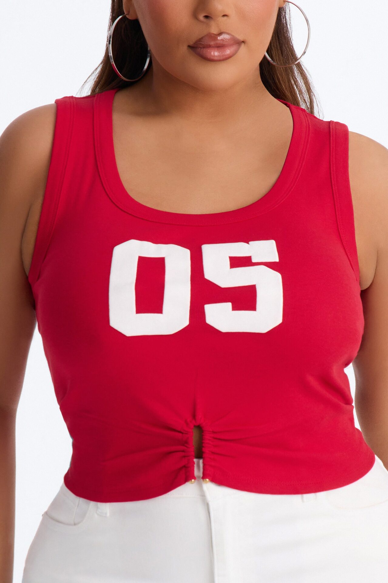 05 Ribbed Tank Top - Red