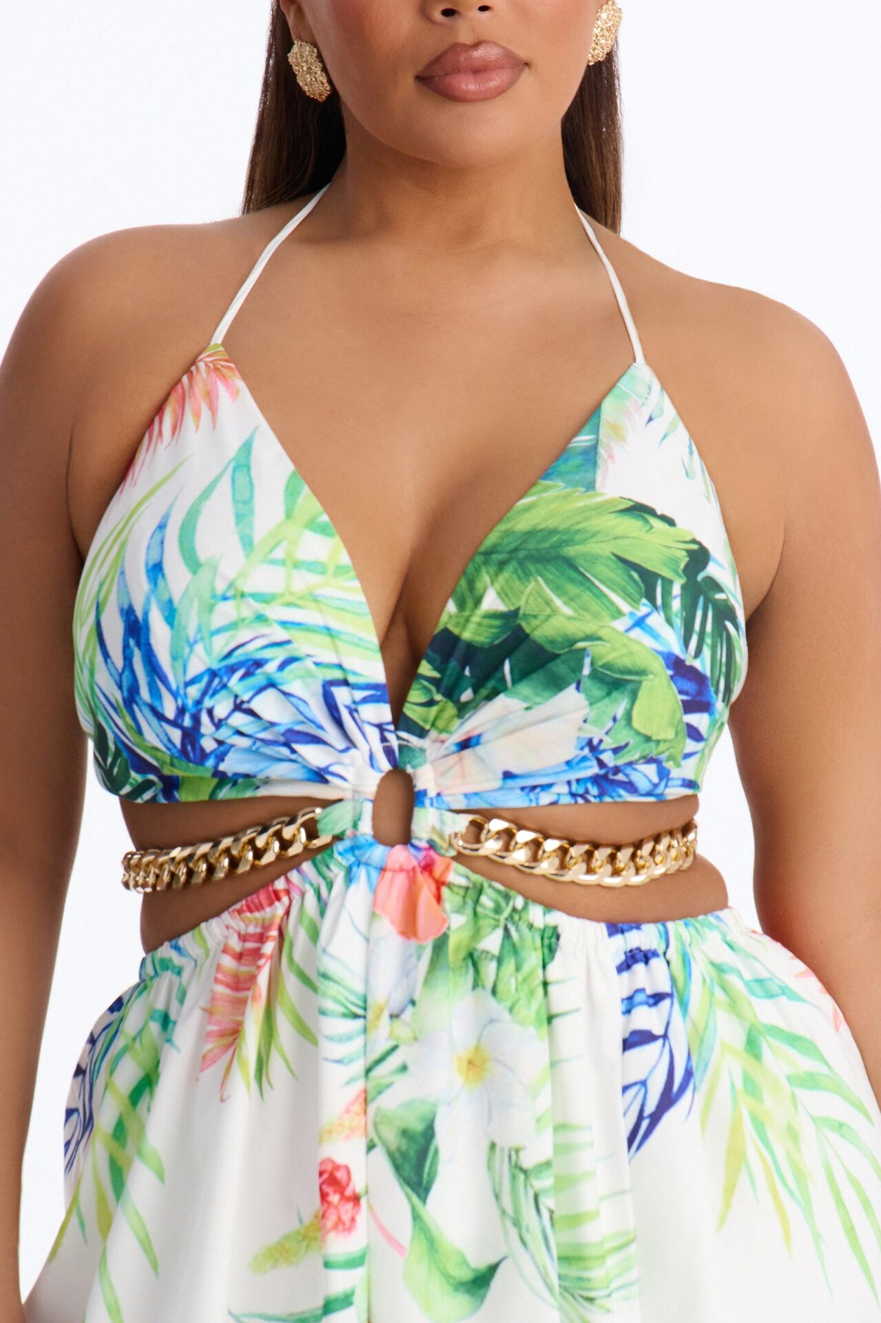 Sweet Like Me Halter Maxi Dress - White/combo