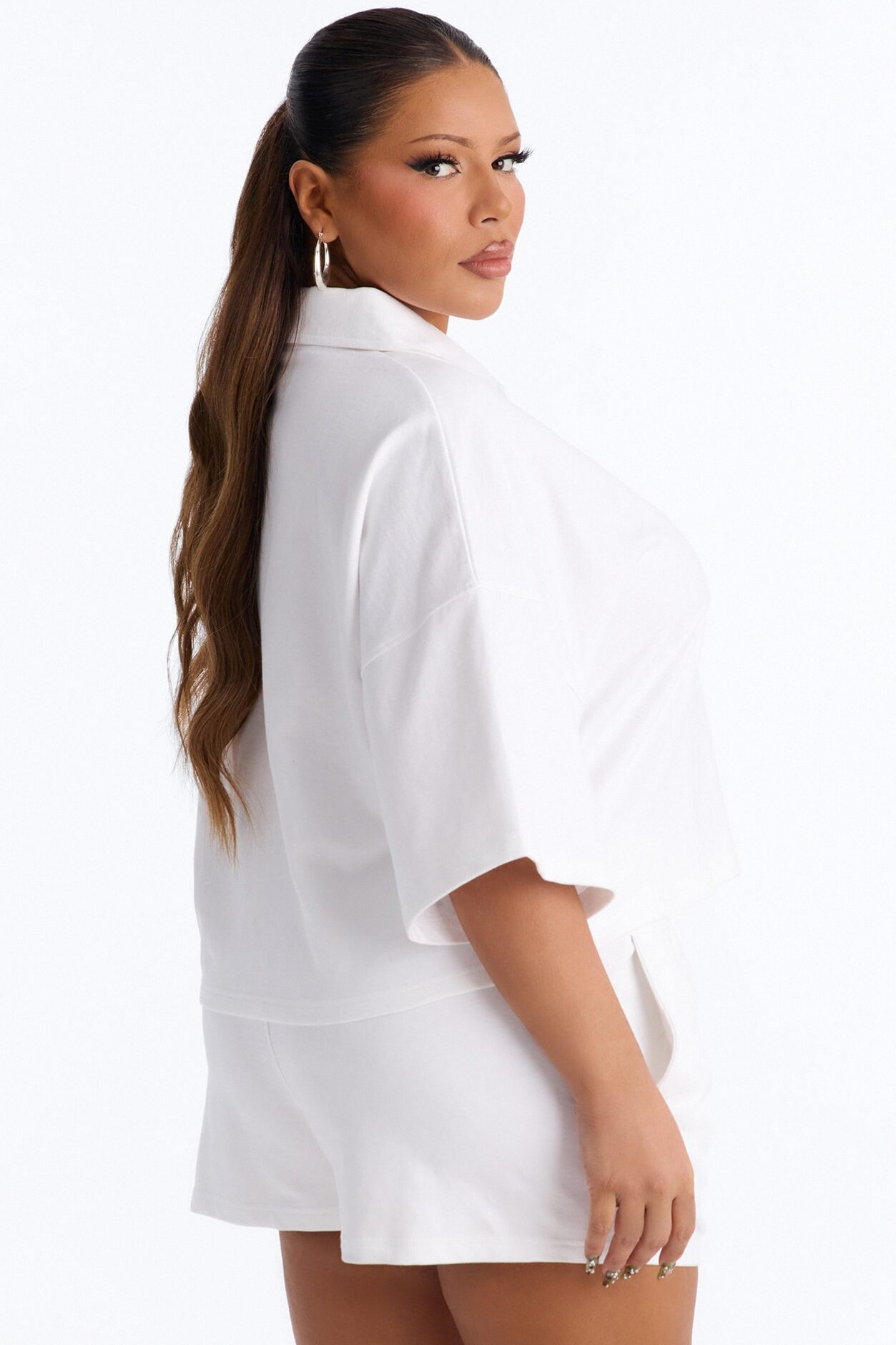 Weekend Moment Polo Short Set - White