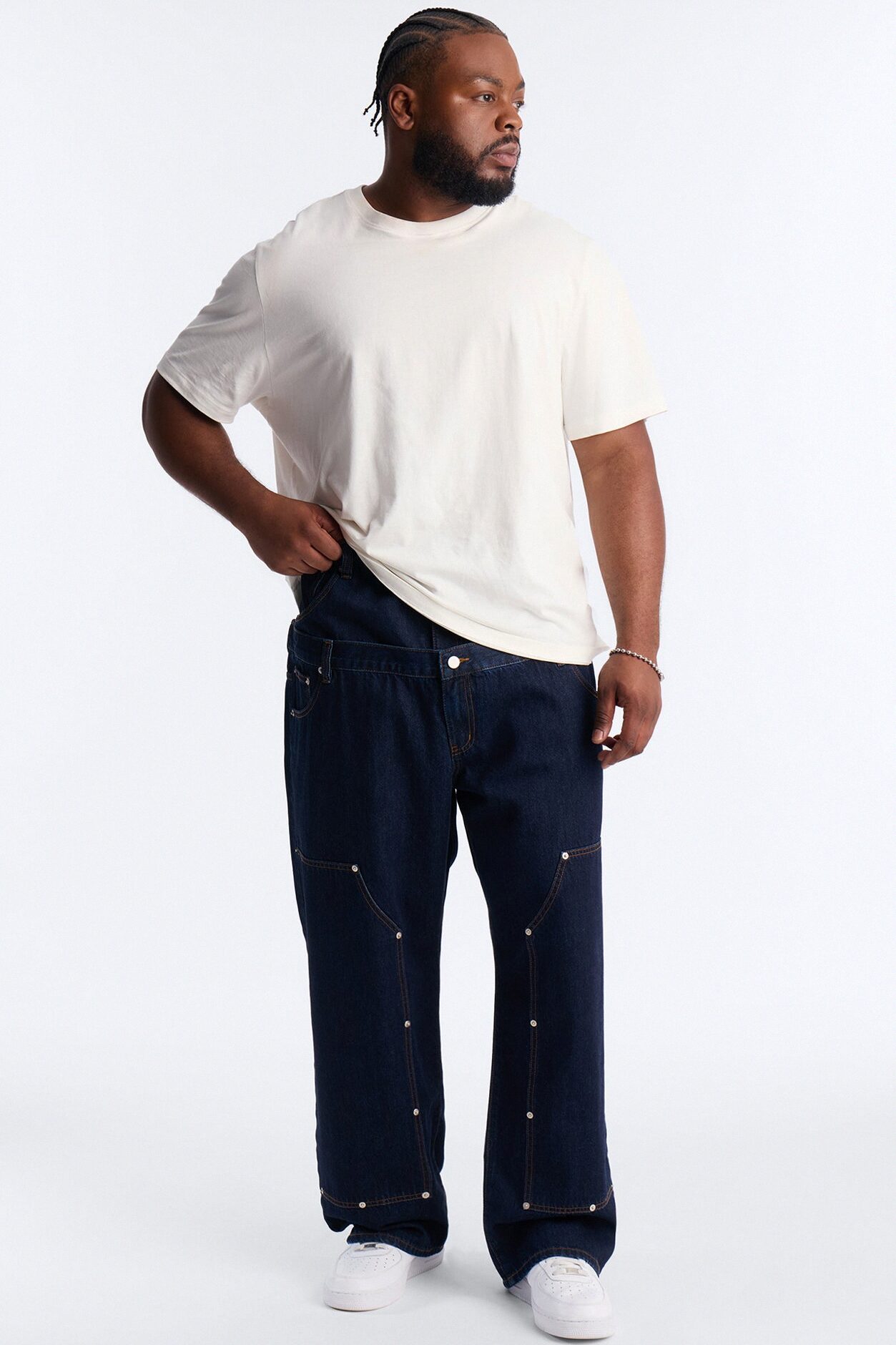 Double Up Baggy Carpenter Jeans - Dark Wash