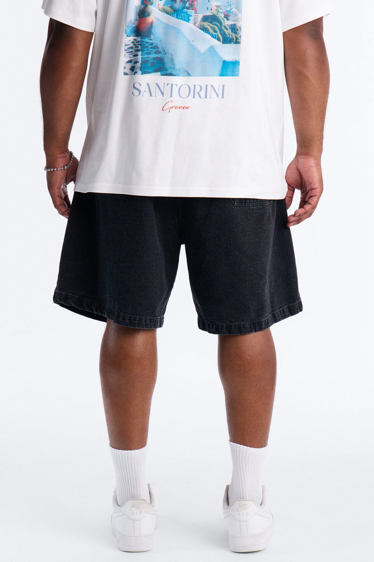Baggy Utility Snap Panel Denim Short - Black Wash
