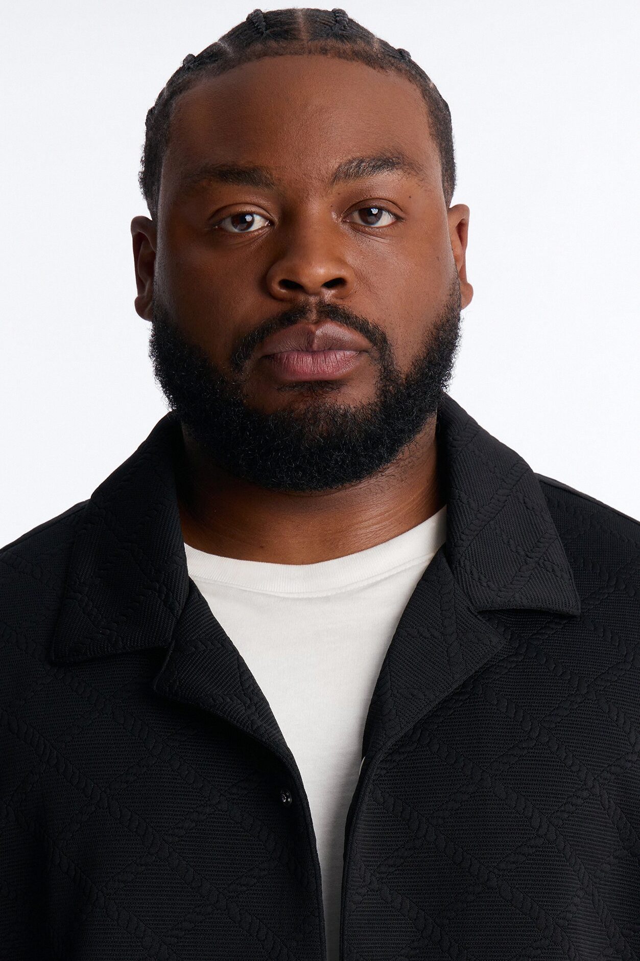 Duke Textured Cuban Button Up Shirt - Black