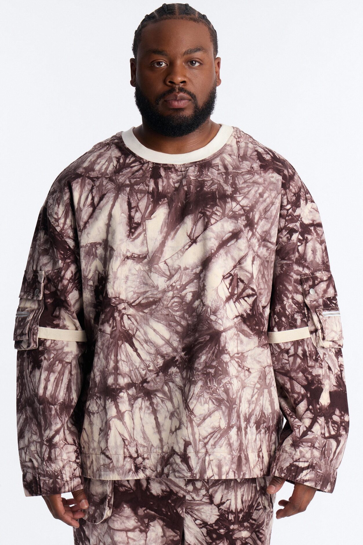 Relaxed Mind Trip Long Sleeve Crew - Brown