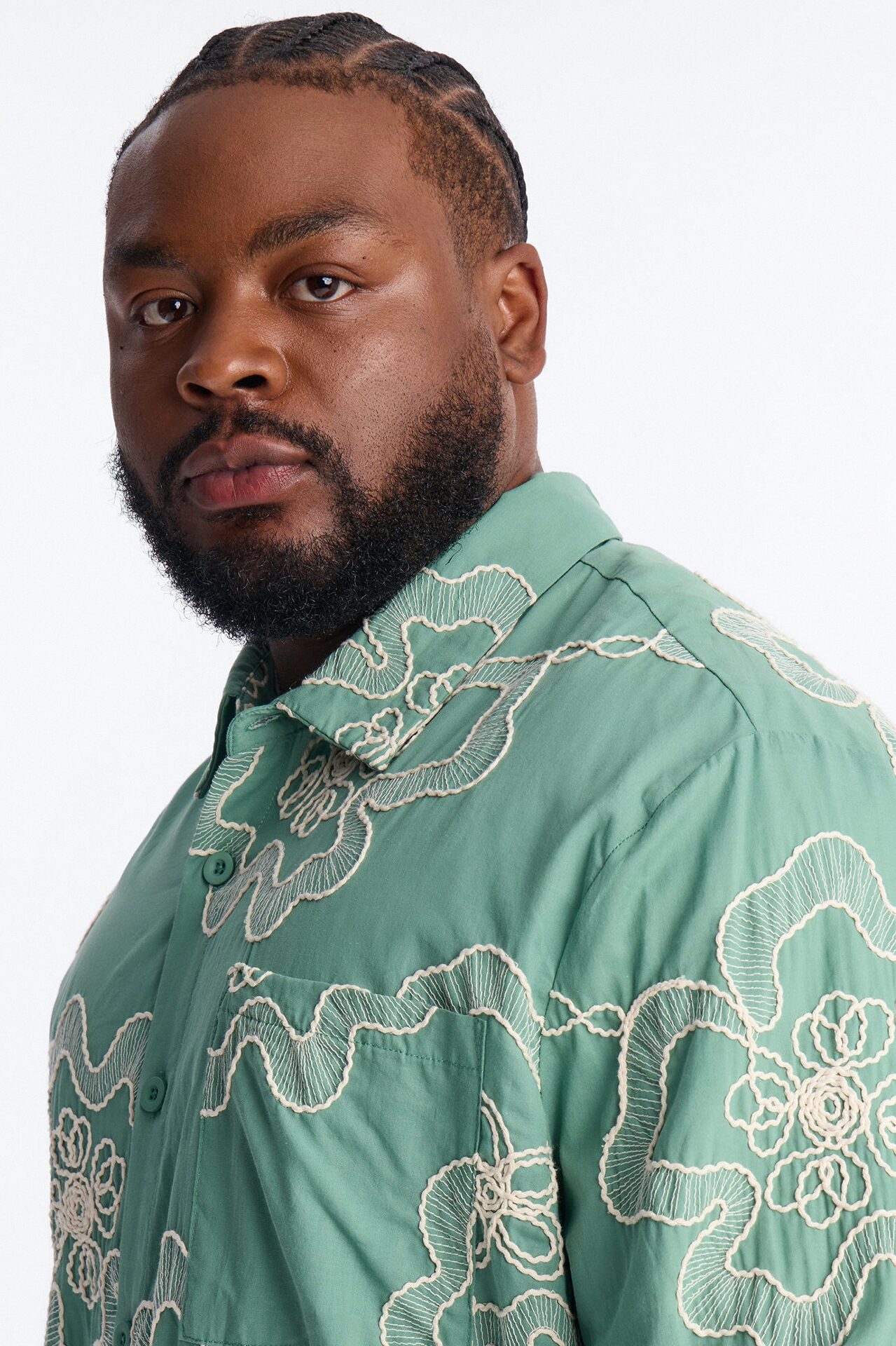 Fleur Entwine Long Sleeve Button Up Shirt - Mint