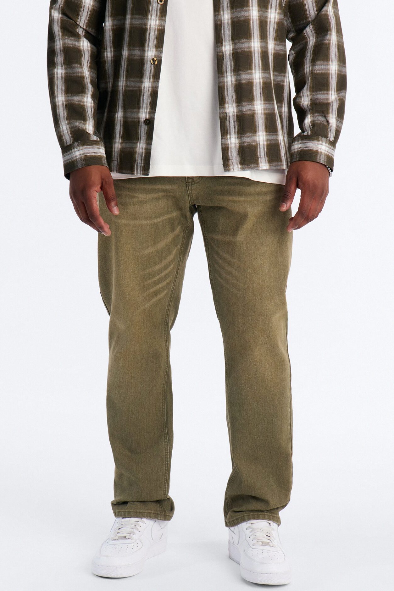 Essential Hue Slim Stretch Jean - Olive
