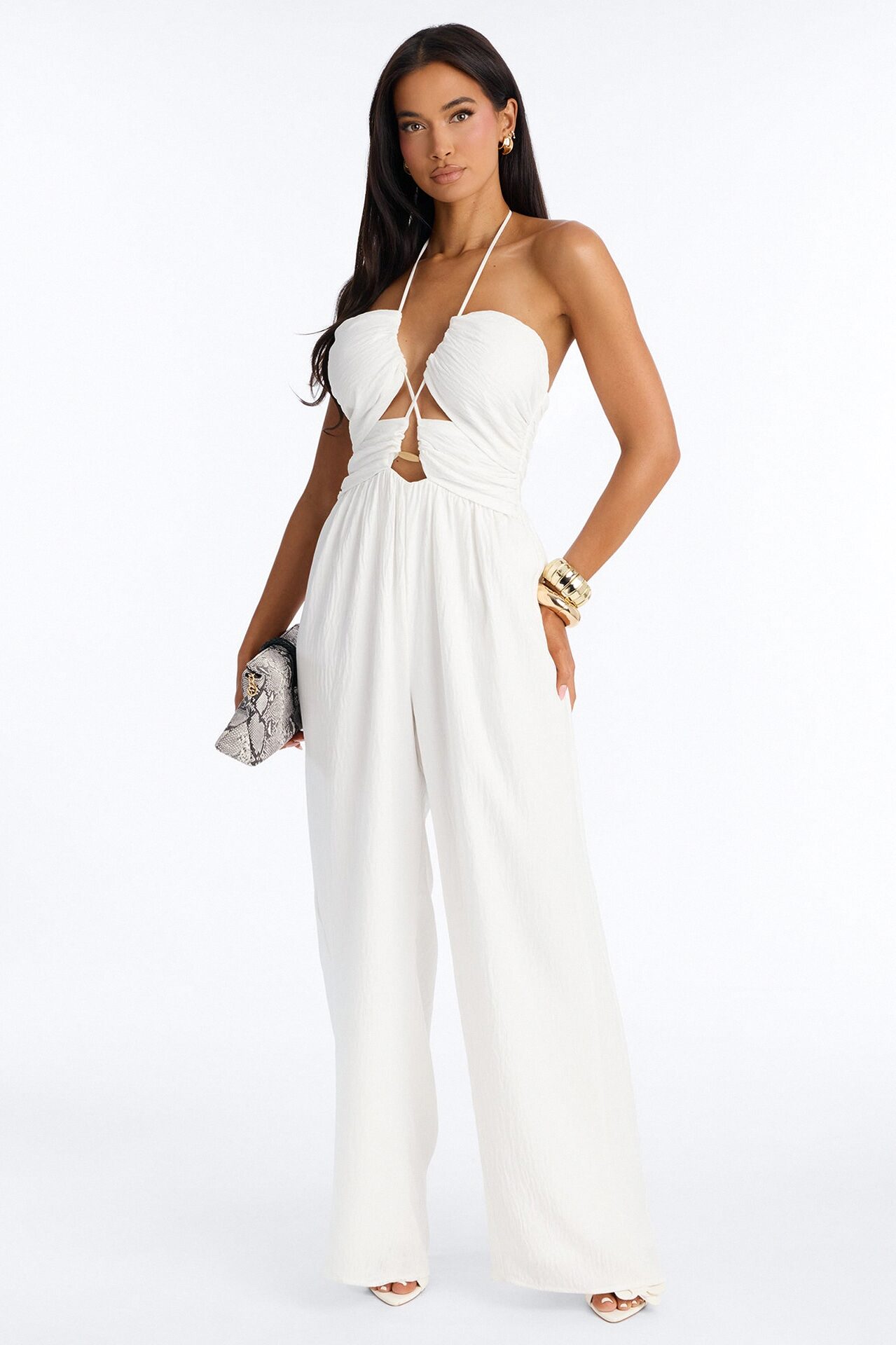 Grayson Strappy Wide Leg Jumpsuit - White
