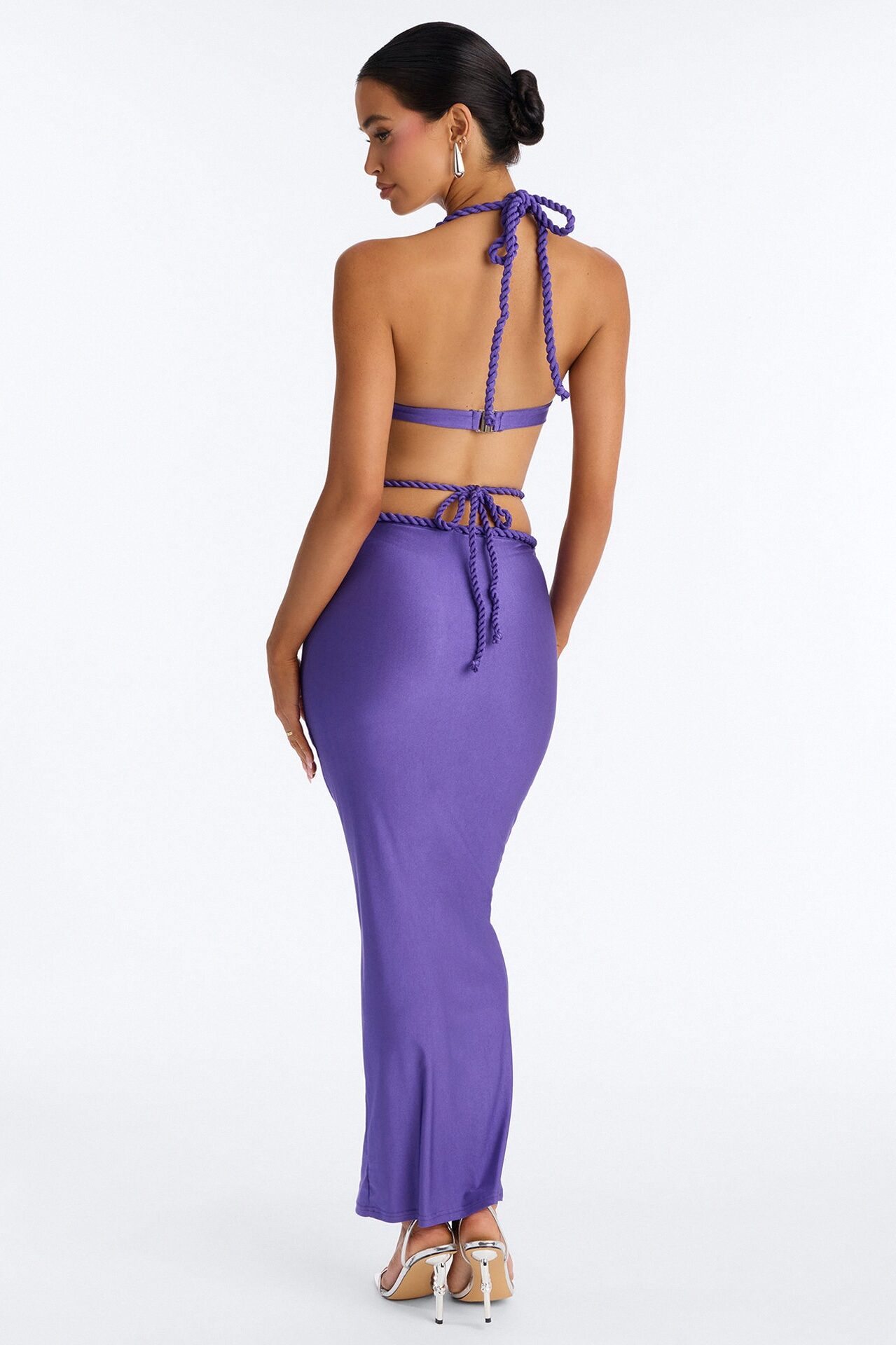 Jordan Twist Detail Maxi Skirt Set - Purple