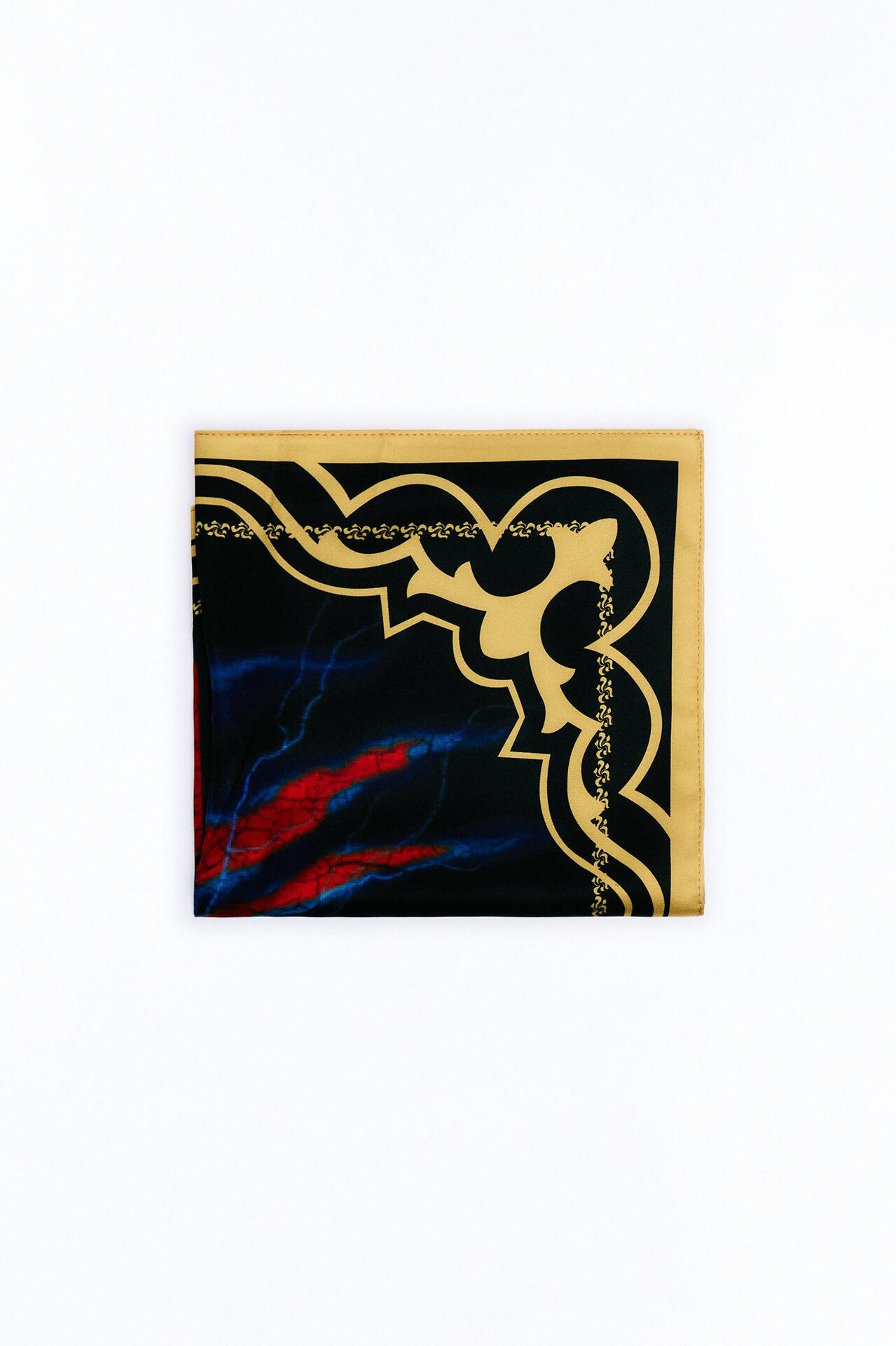 Thunderous Bite Large Satin Bandana - Black
