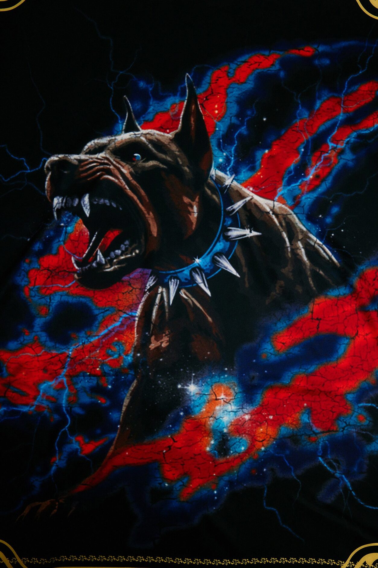 Thunderous Bite Large Satin Bandana - Black