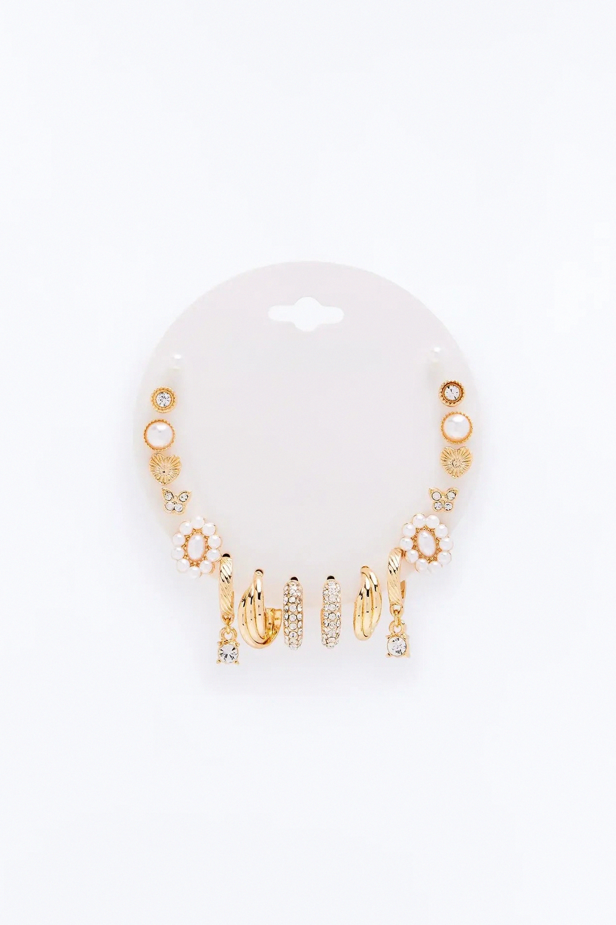 What's Your Vibe 9 Pair Multi Earring Set - Gold