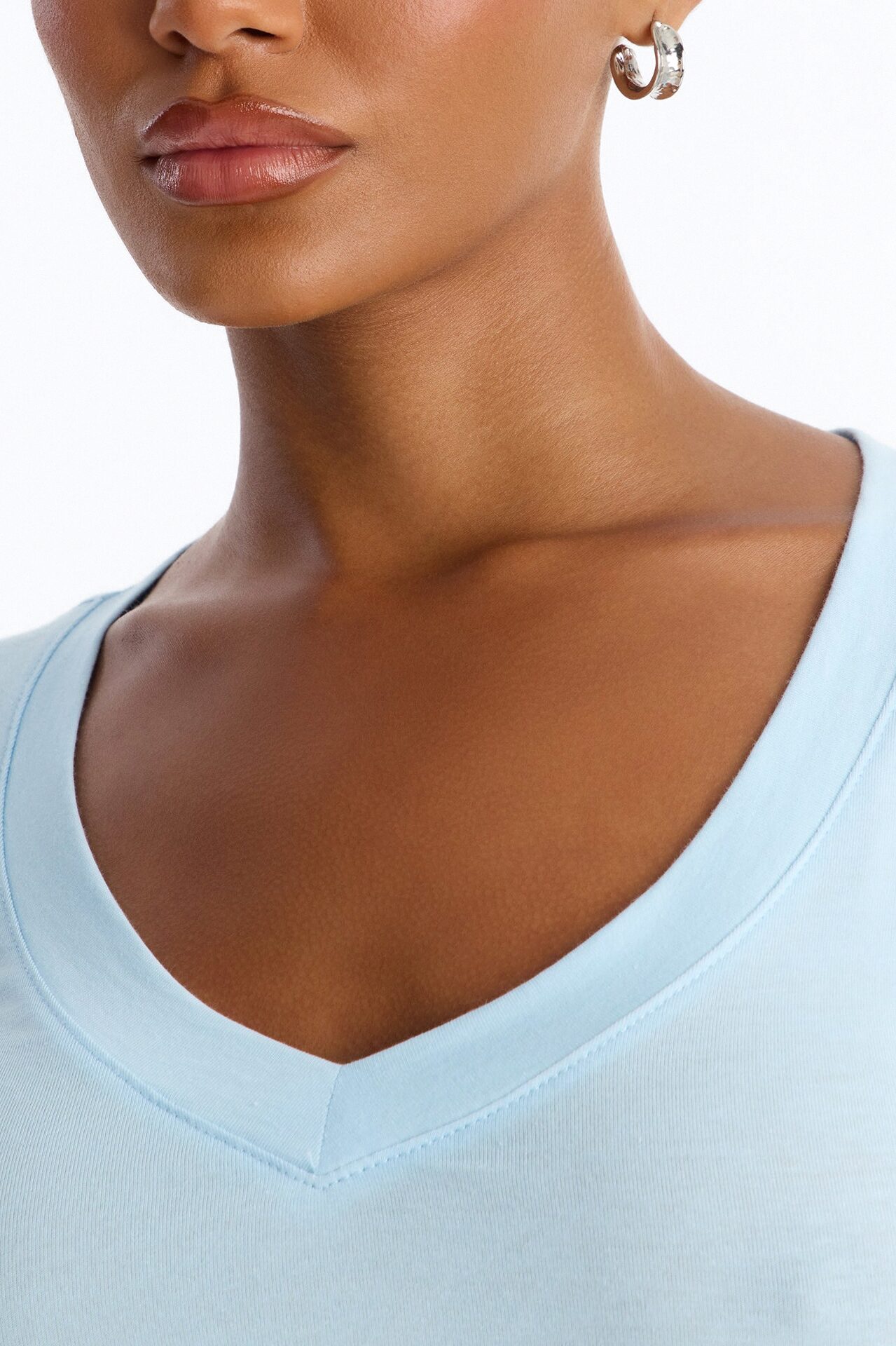 Ashley V-Neck Top - Light Blue