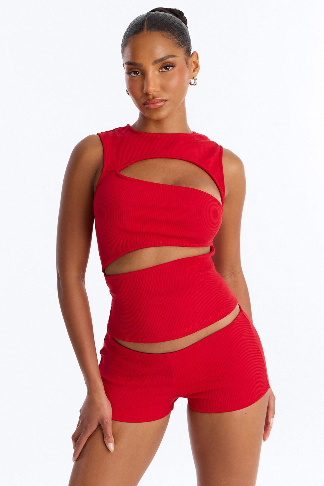 Acacia Snatched Micro Mini Short Set - Red