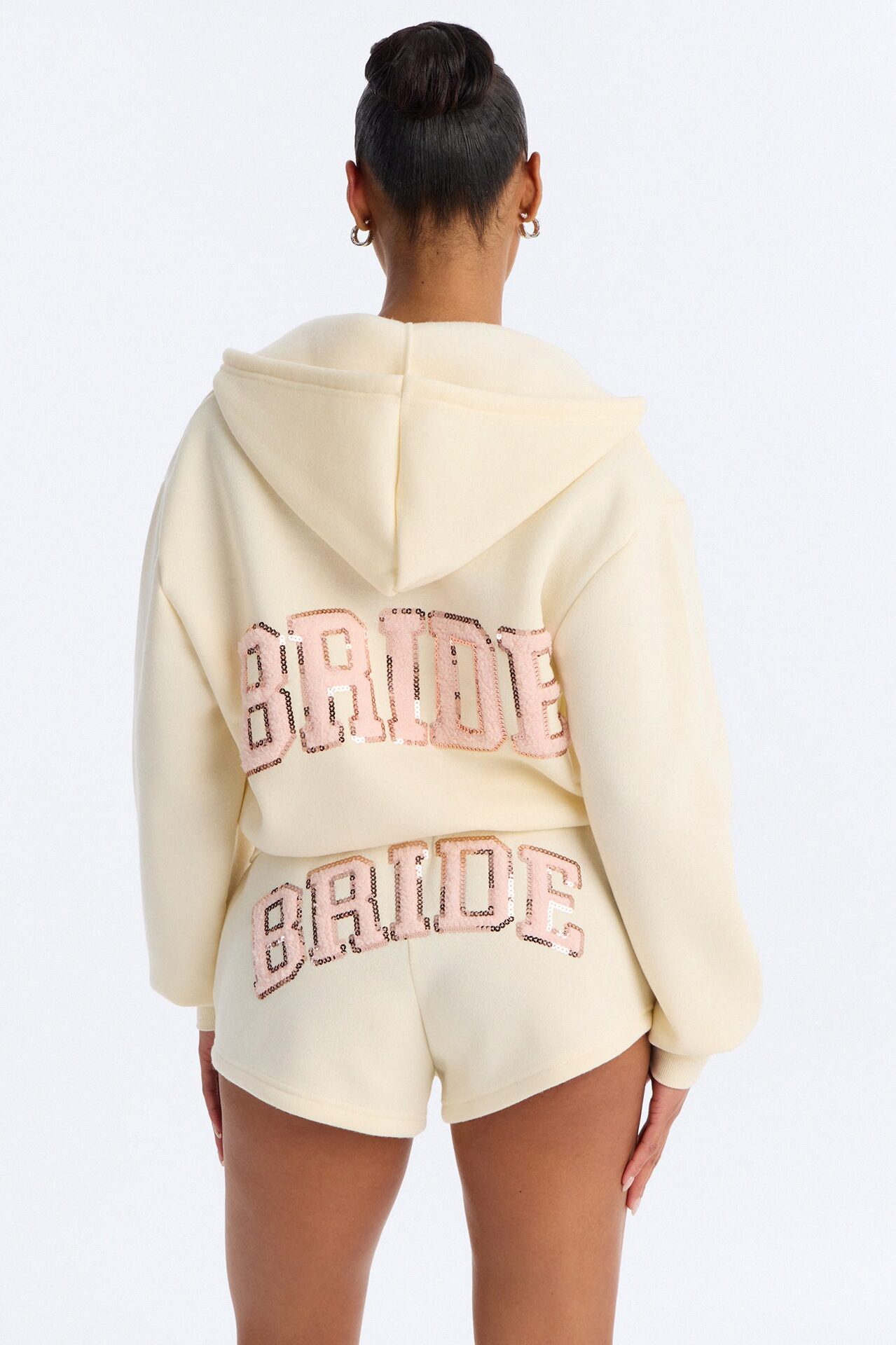 Bride To Be Fleece Short Set - White/Pink