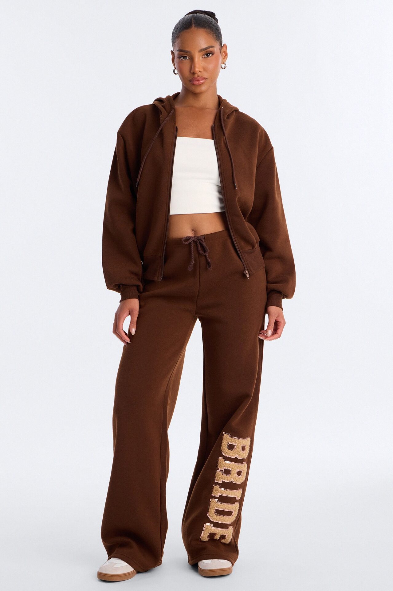 Bride To Be Fleece Pant Set - Brown/combo