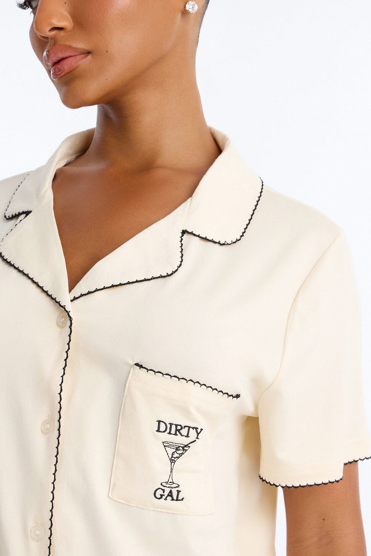 She Likes It Dirty PJ Pant Set - Cream/combo