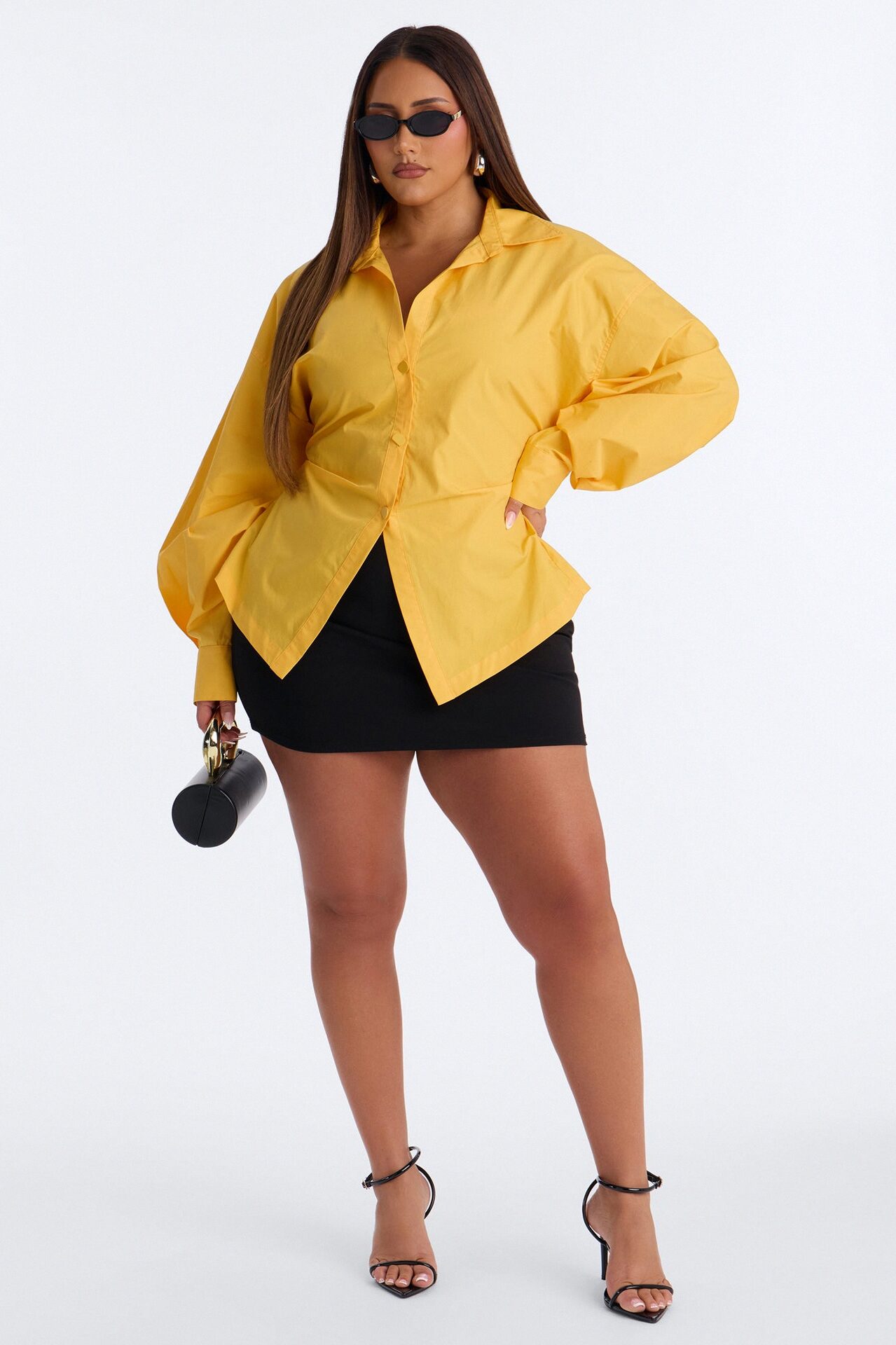 Junie Oversized Button Down Top - Orange