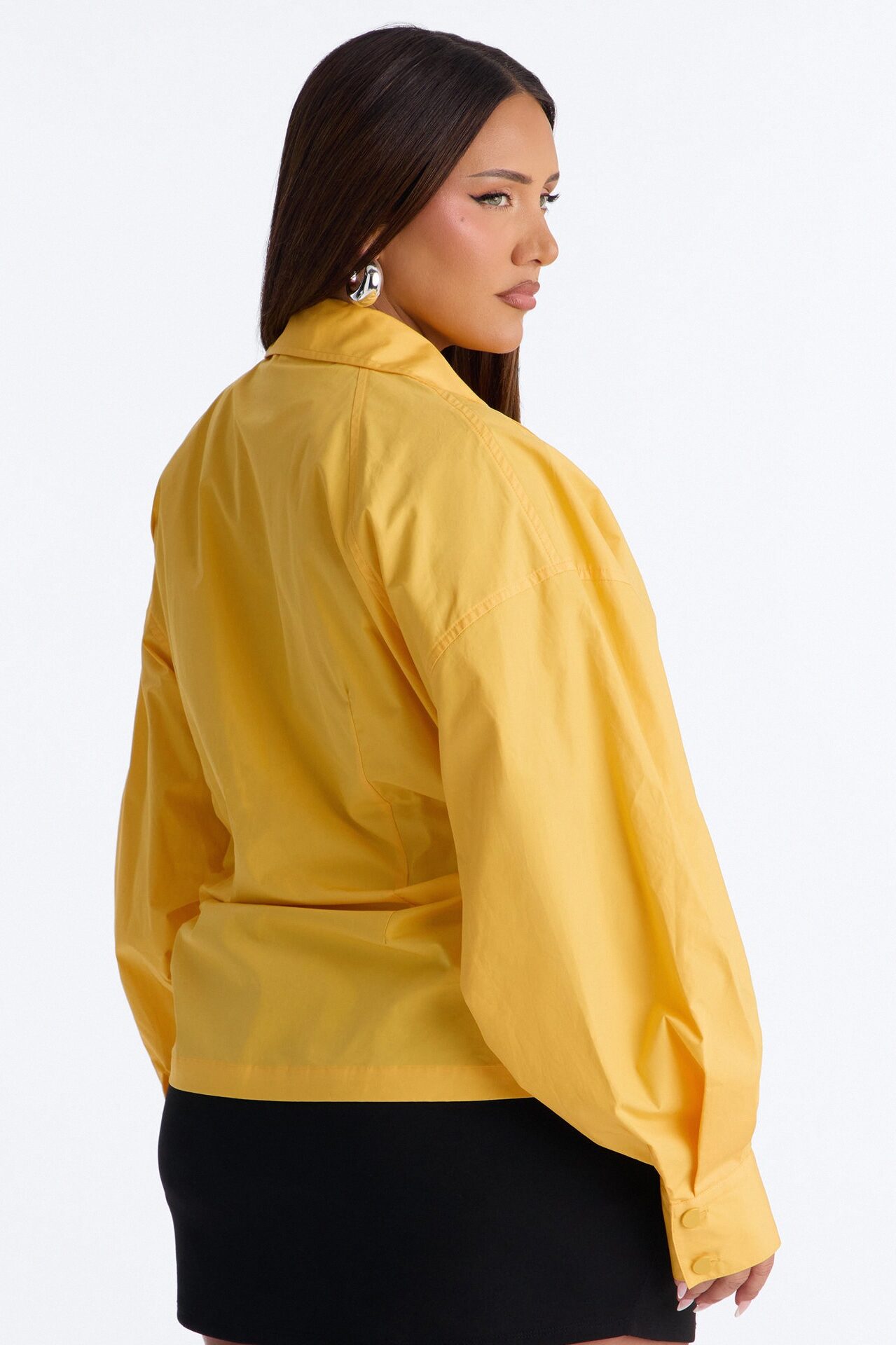 Junie Oversized Button Down Top - Orange