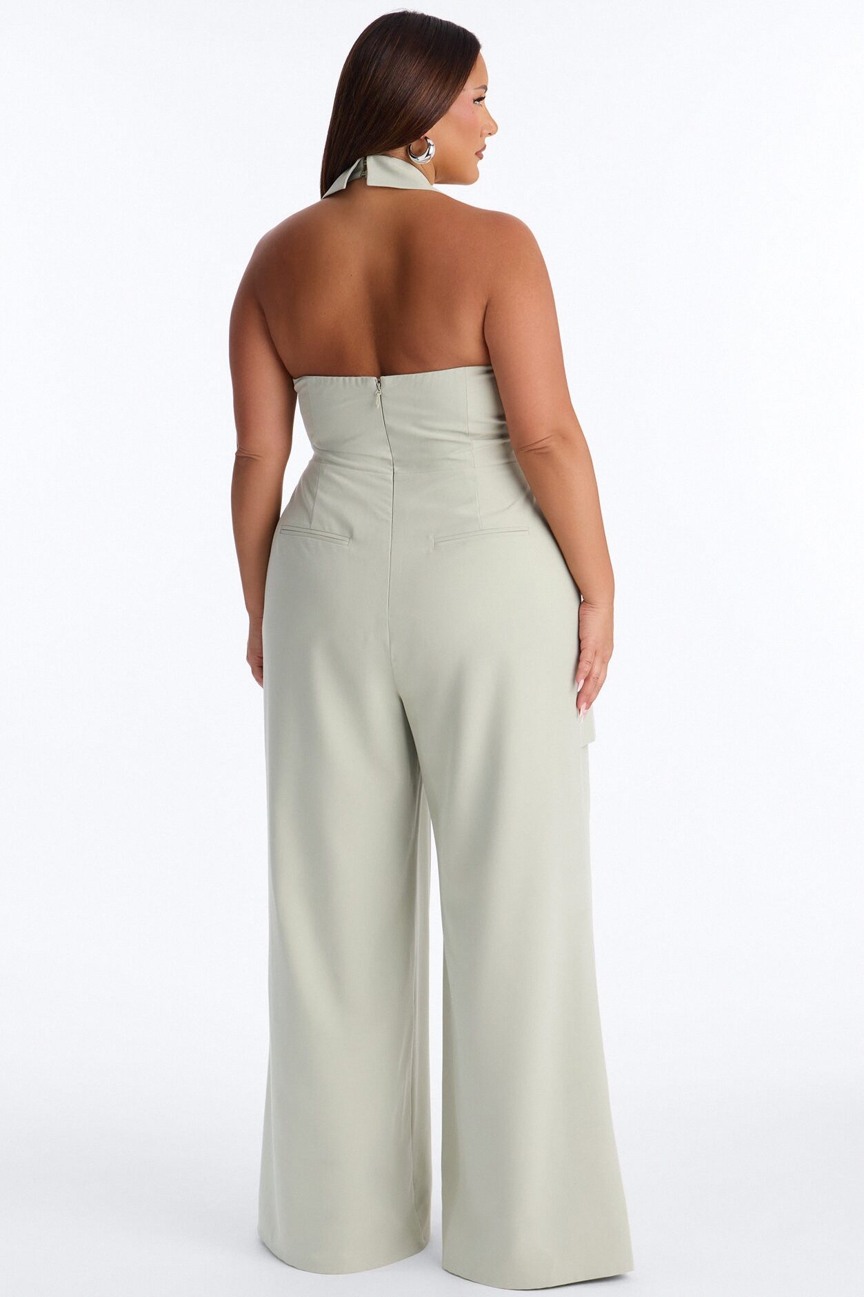Amara Asymmetrical Draped Jumpsuit - Sage