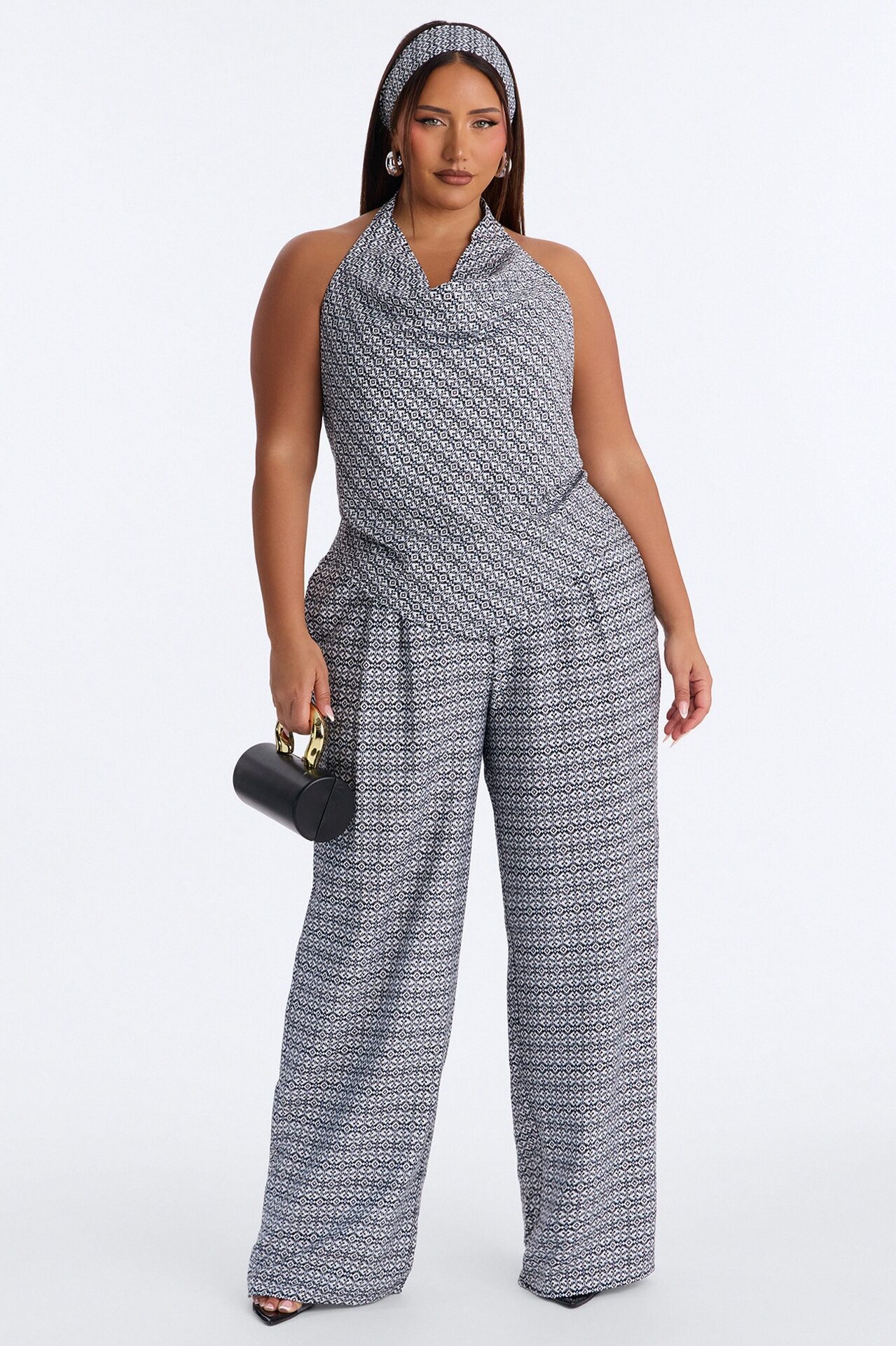 Bailey 3 Piece Halter Pant Set - Black/combo