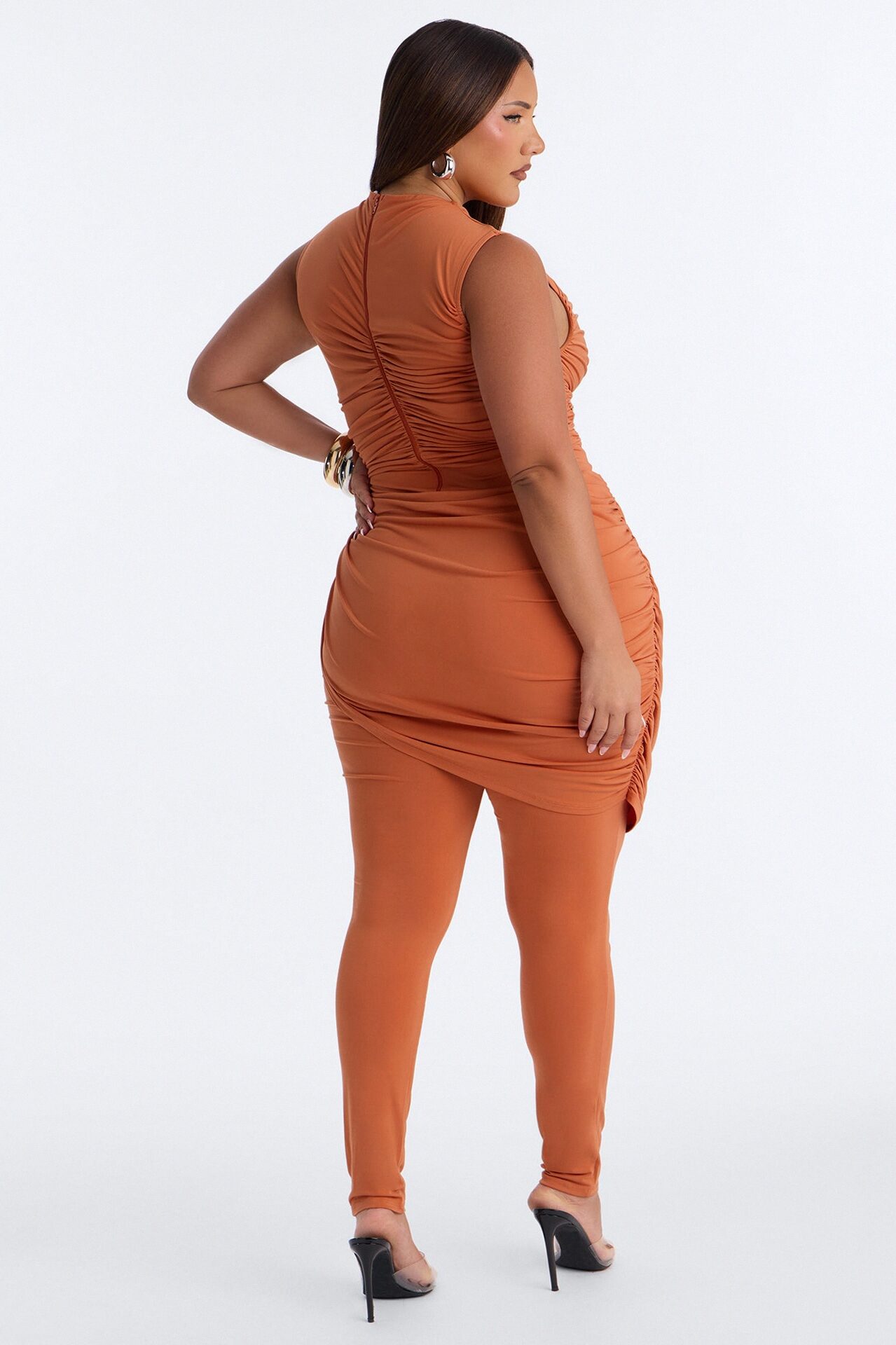 Got A Rush Draped Catsuit - Orange