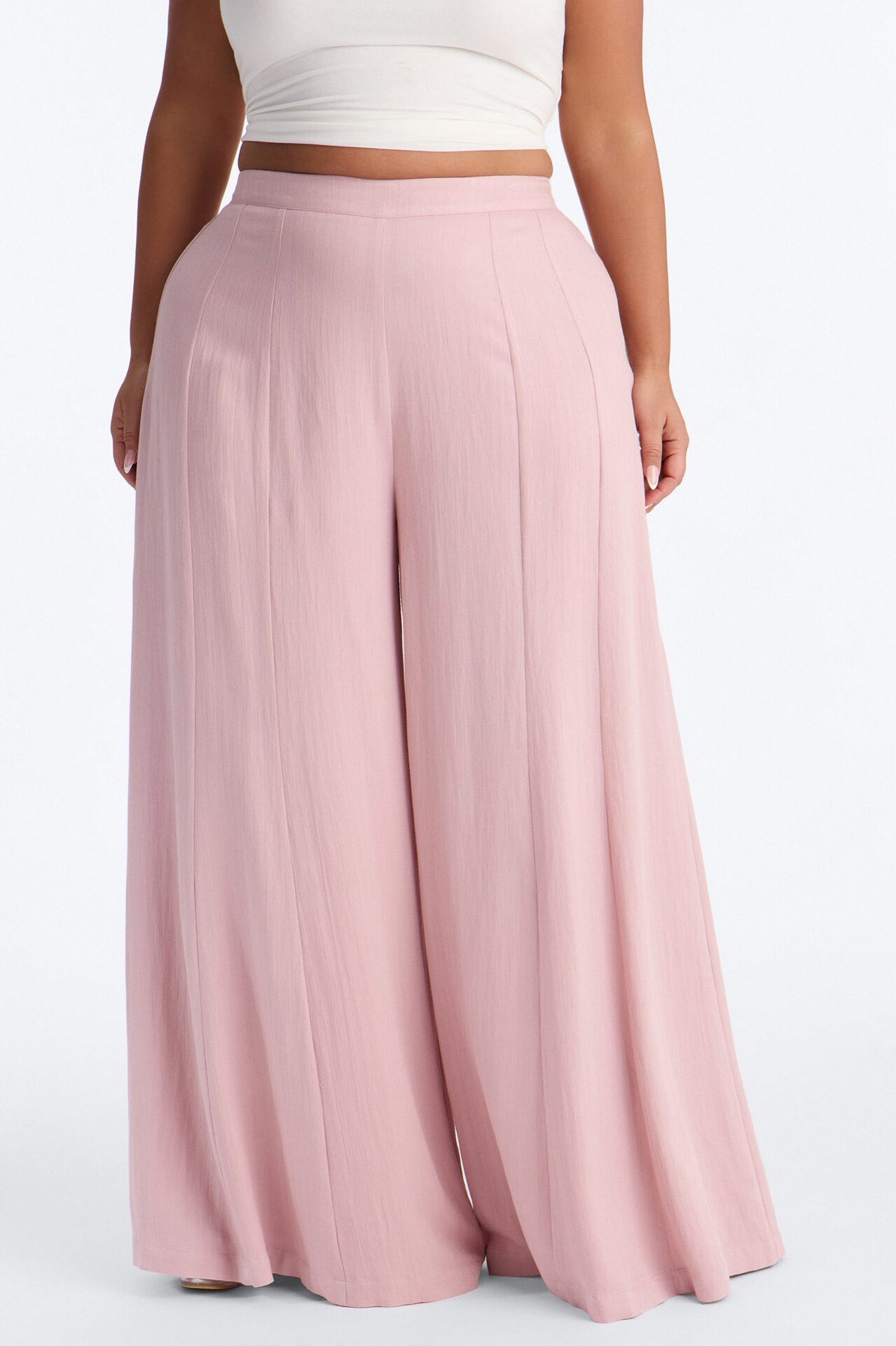 Kimia Mid Rise Extra Wide Leg Pant 33″ - Light Pink