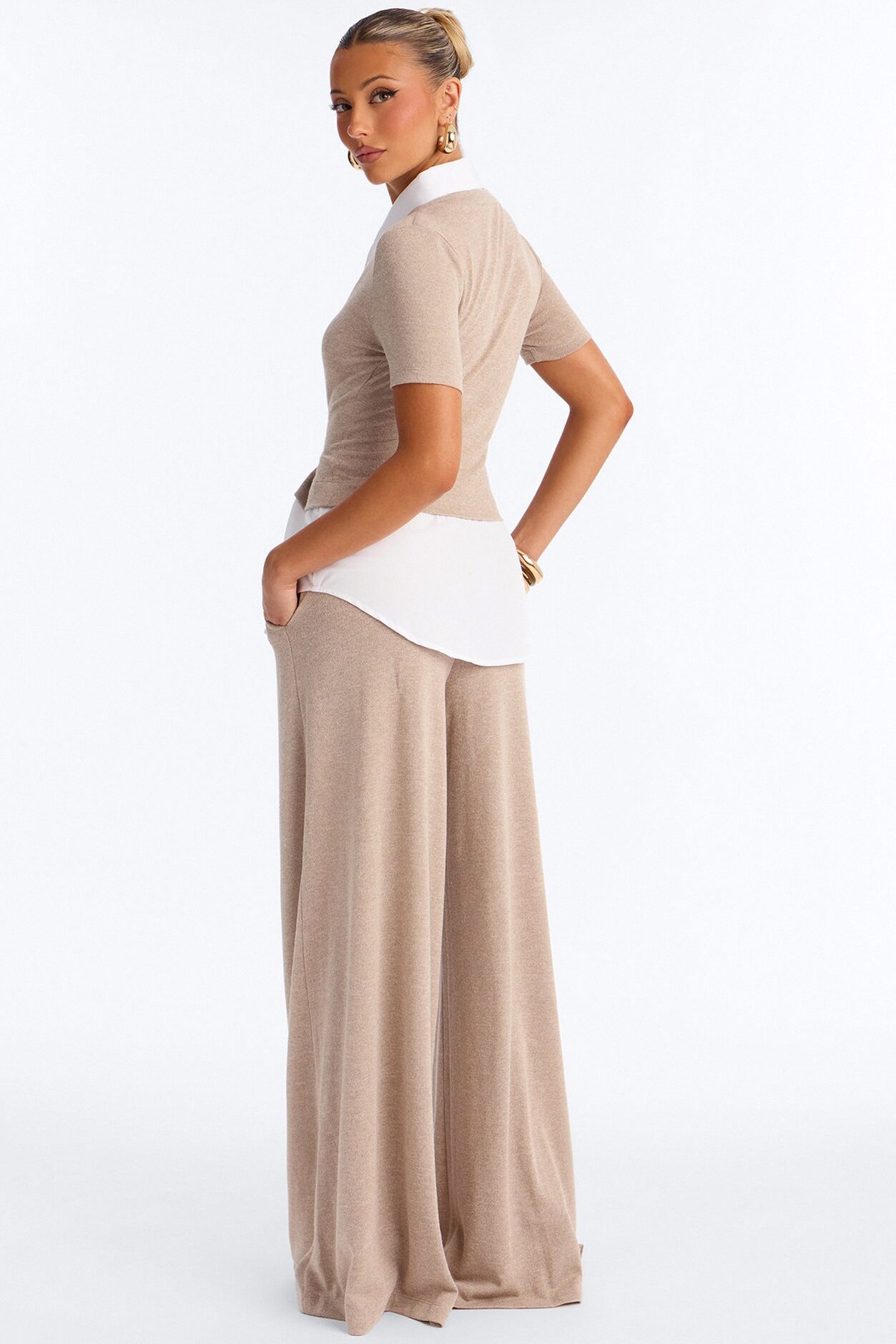 Sharay Knit 2fer Pant Set - Taupe
