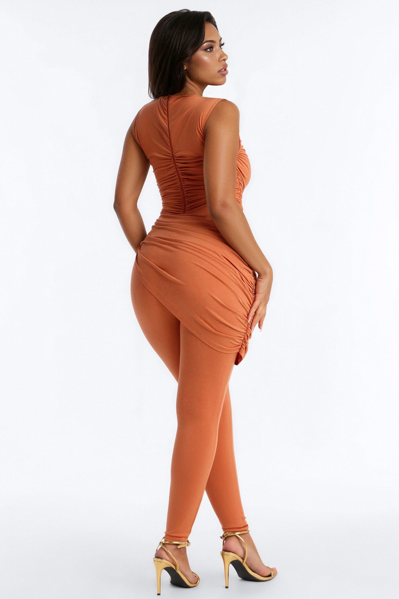 Got A Rush Draped Catsuit - Orange
