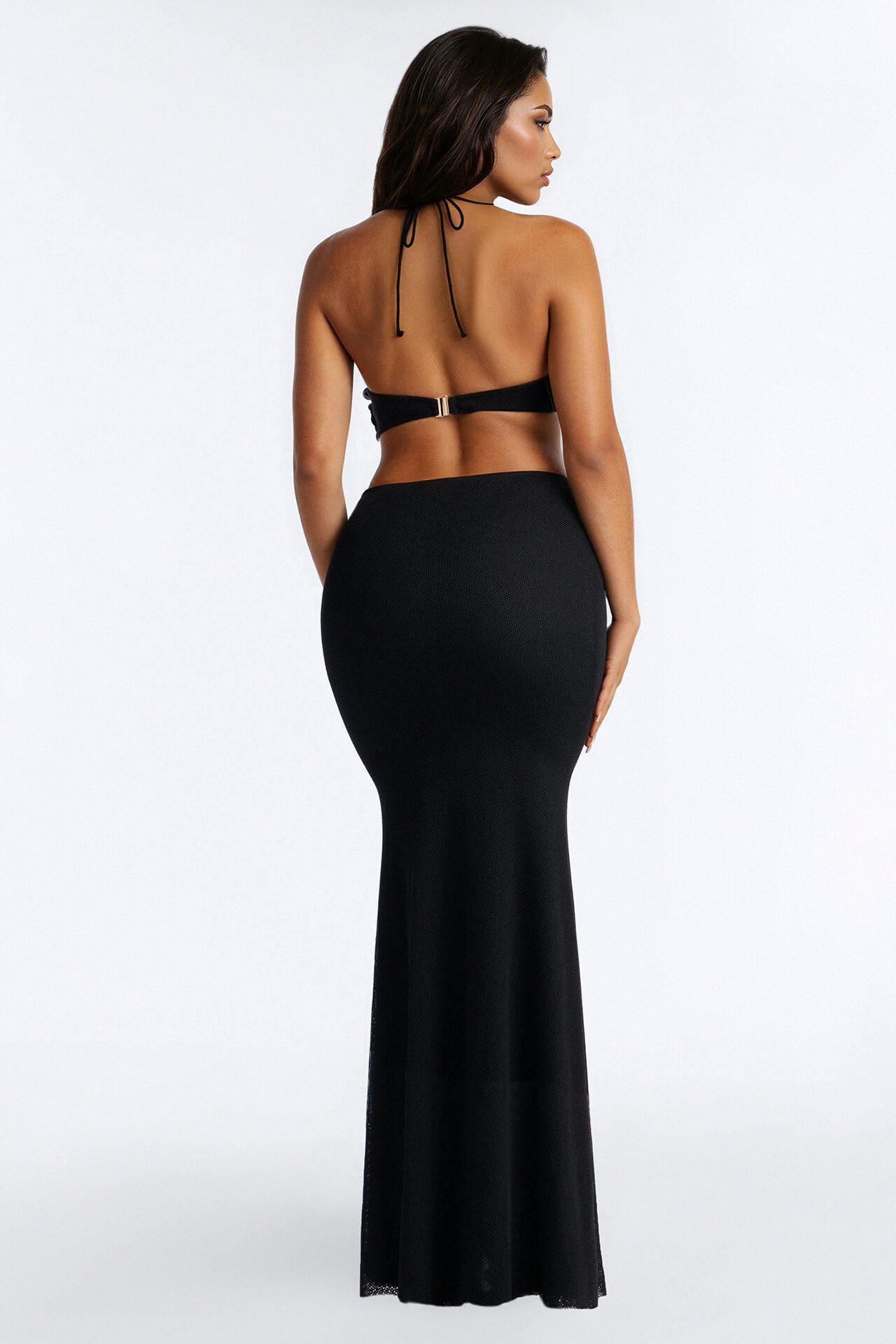 Endless Shores Crochet Maxi Dress - Black