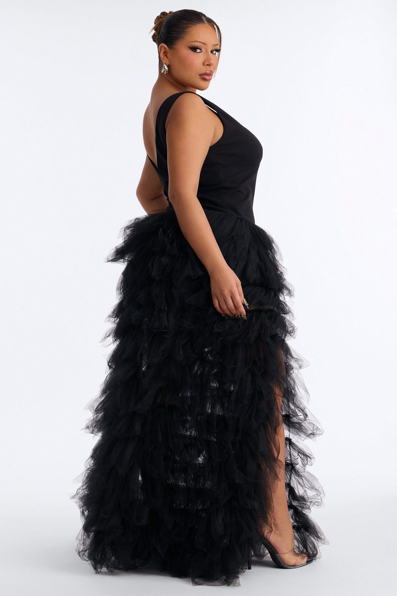 Madame Slays Ruffle Gown - Black