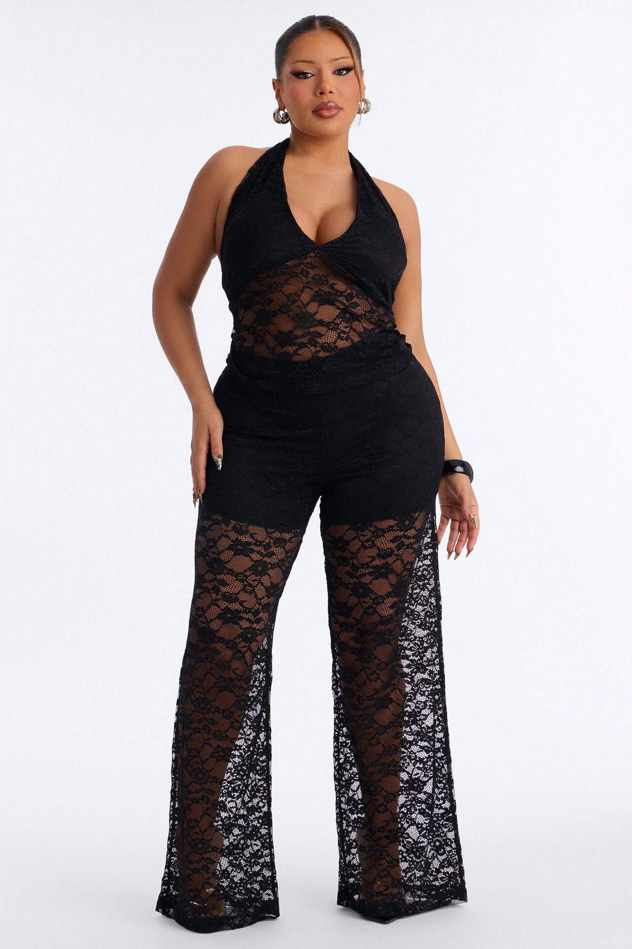 Morgan Lace Pant Set - Black