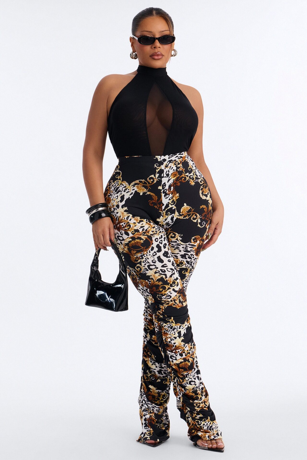 Labeled Luxe Stacked Skinny Pant - Black/combo