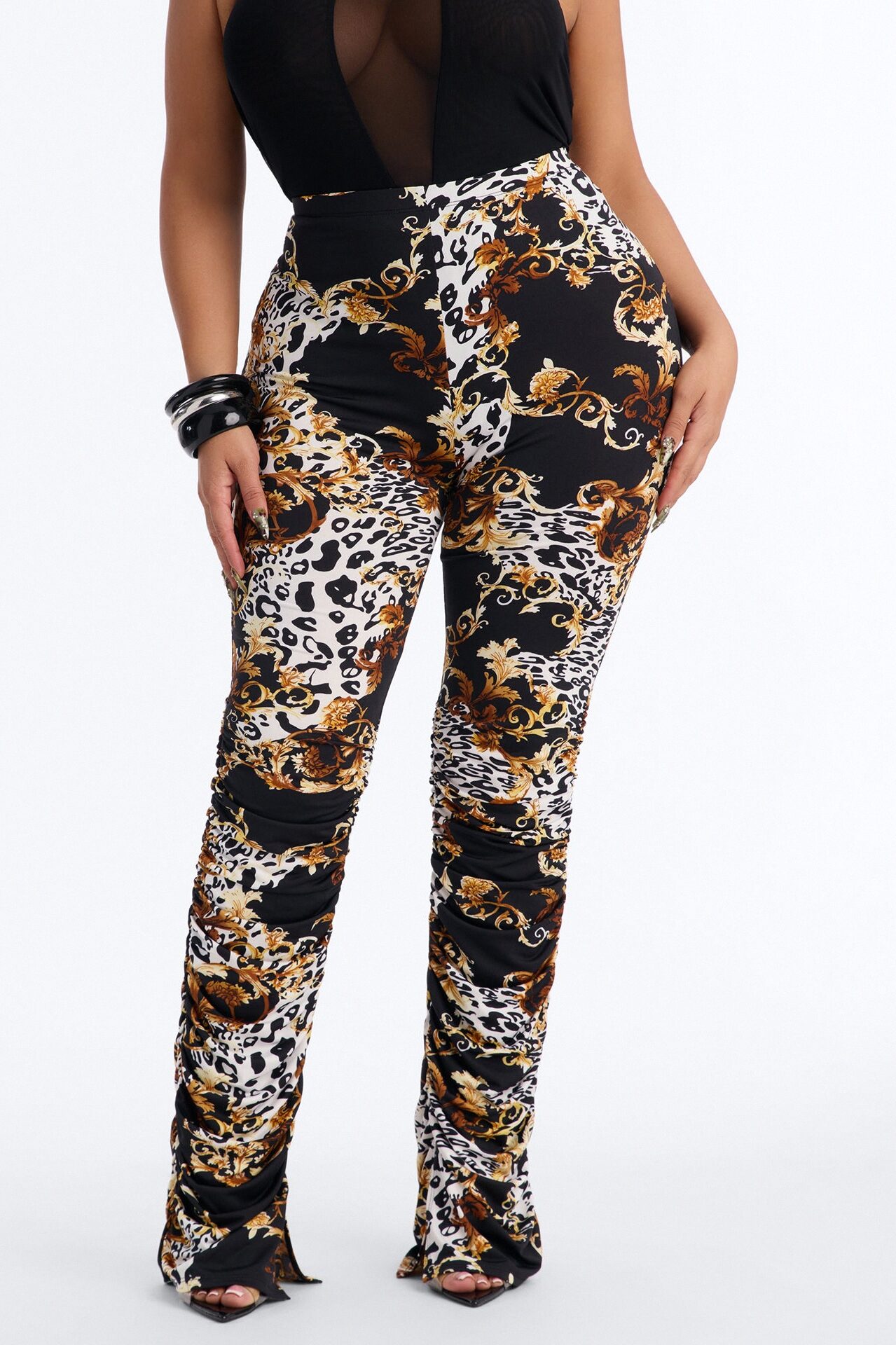 Labeled Luxe Stacked Skinny Pant - Black/combo
